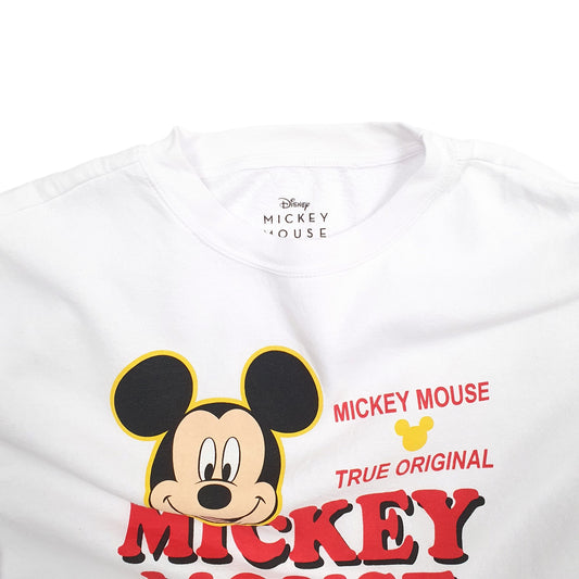 Mens White Disney Mickey Mouse Crewneck Jumper