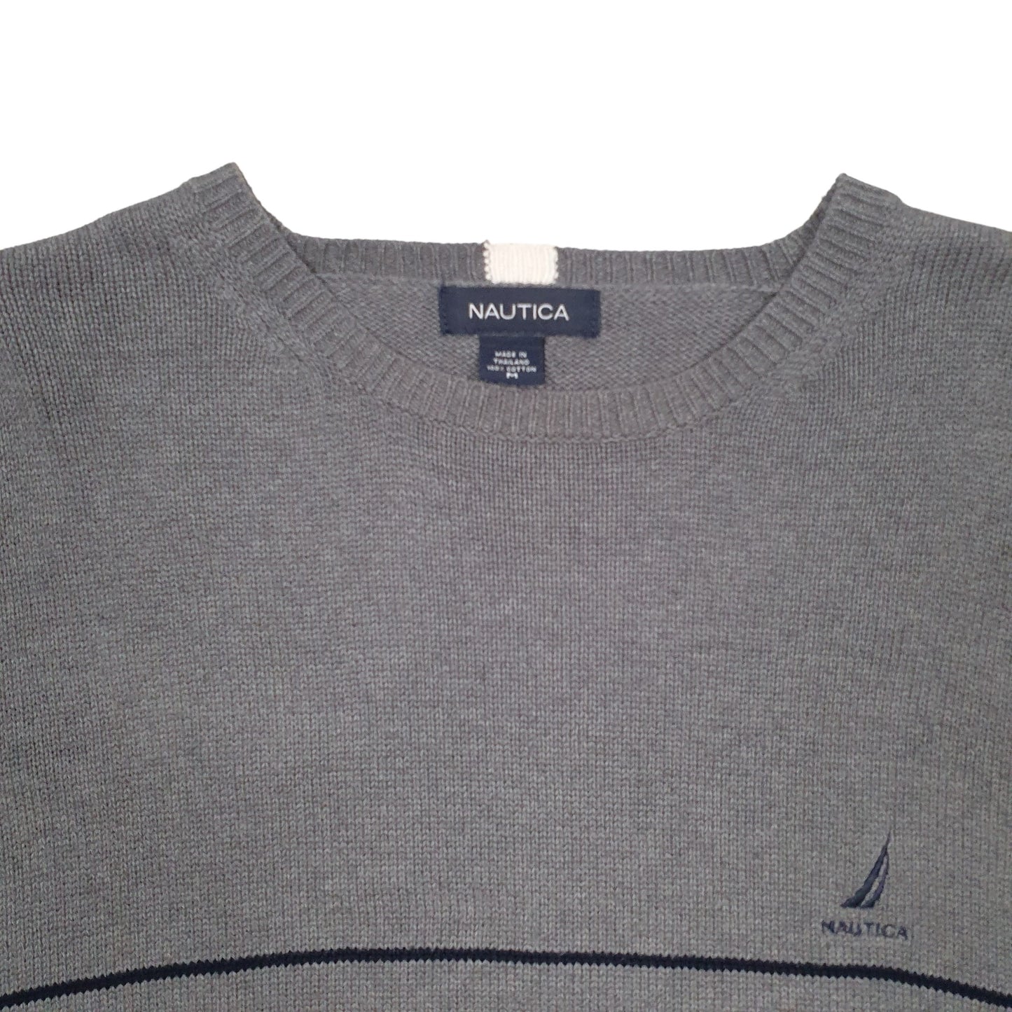 Mens Grey Nautica Knit Crewneck Jumper
