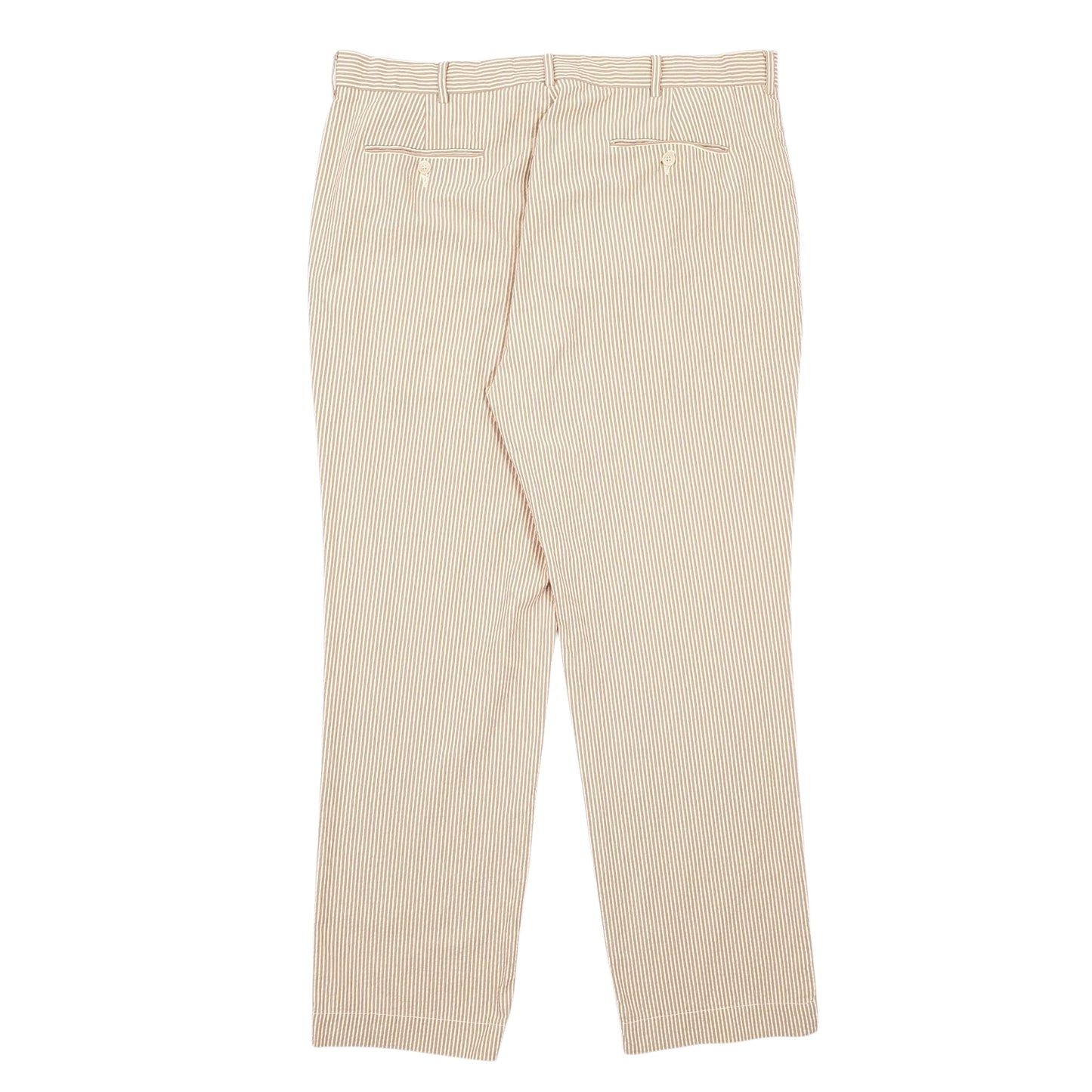 Mens Brown Polo Ralph Lauren Seersucker Chino Trousers
