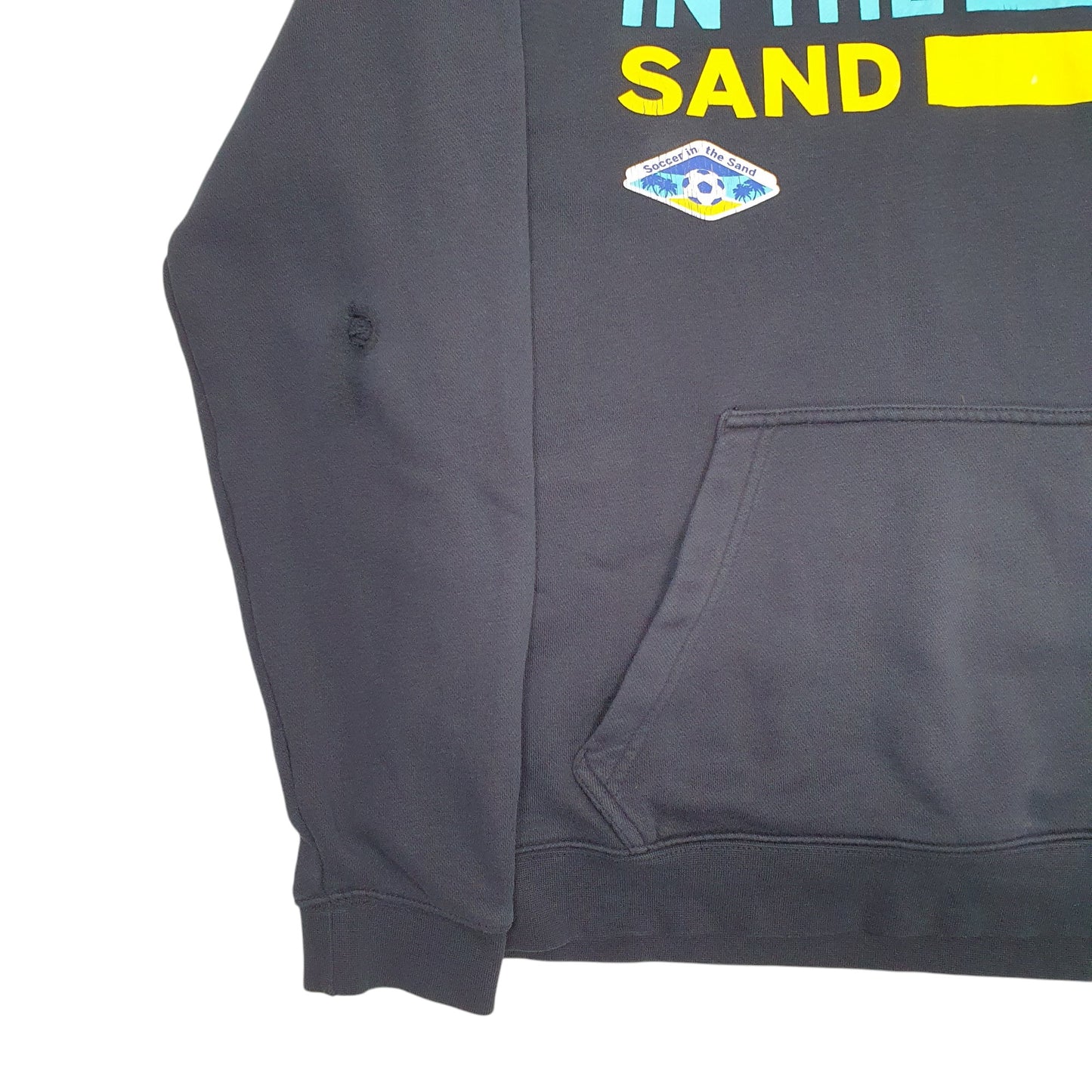 Mens Black Nike Soccer In The Sand Spellout Hoodie Jumper