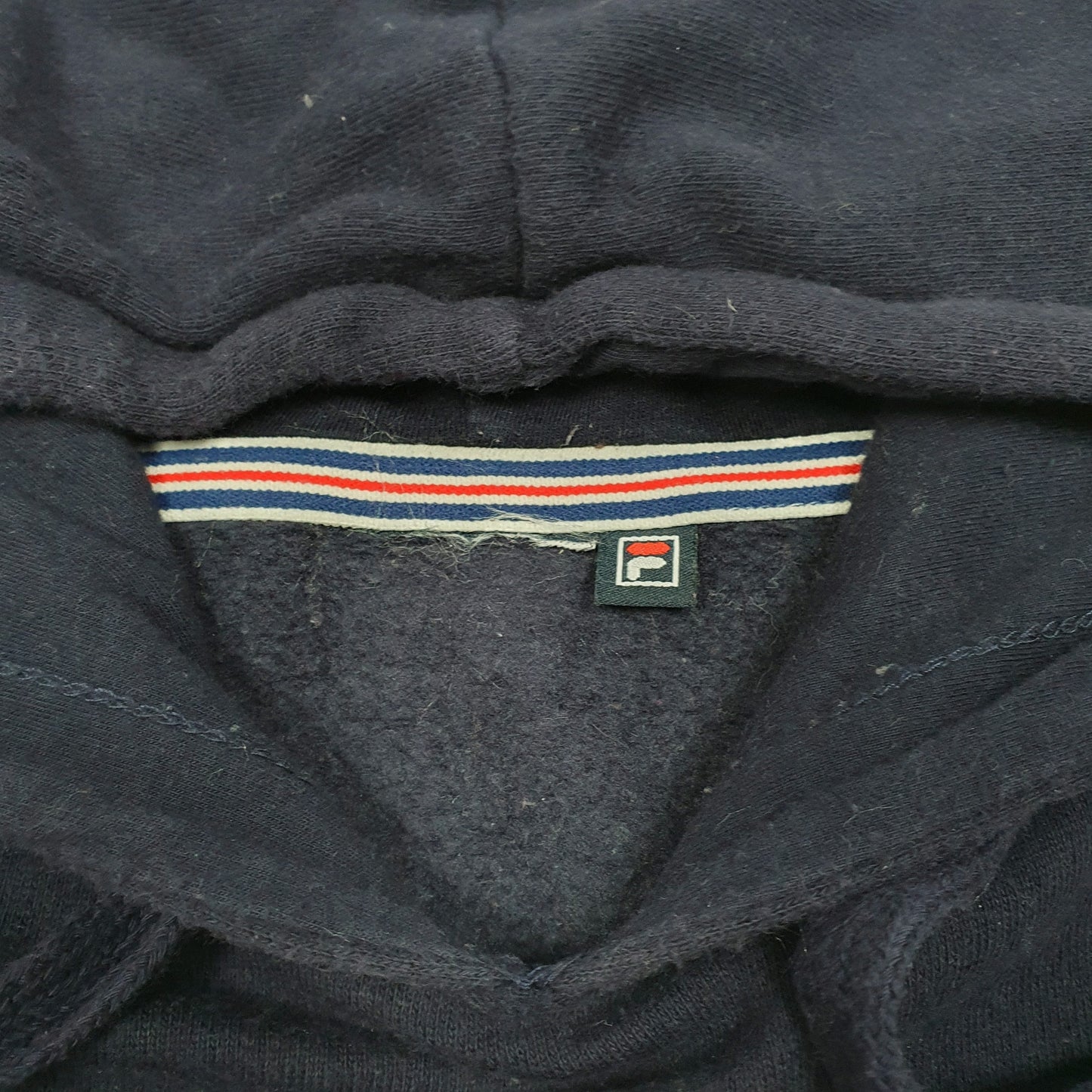 Mens Red Fila Spellout Hoodie Jumper