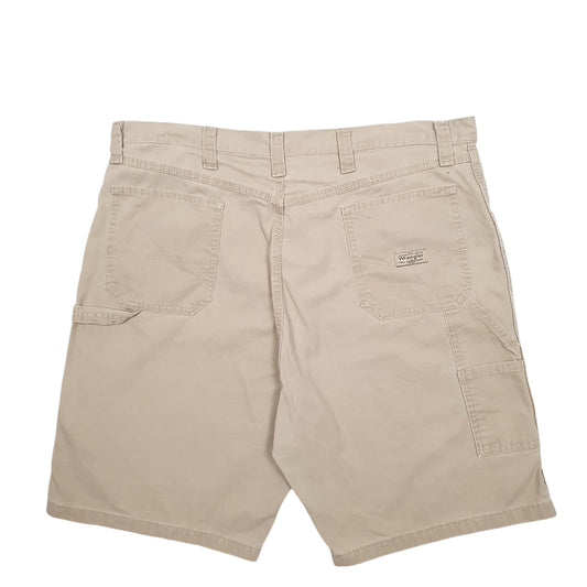 Mens Beige Wrangler Denim Jeans Jorts Cargo Shorts