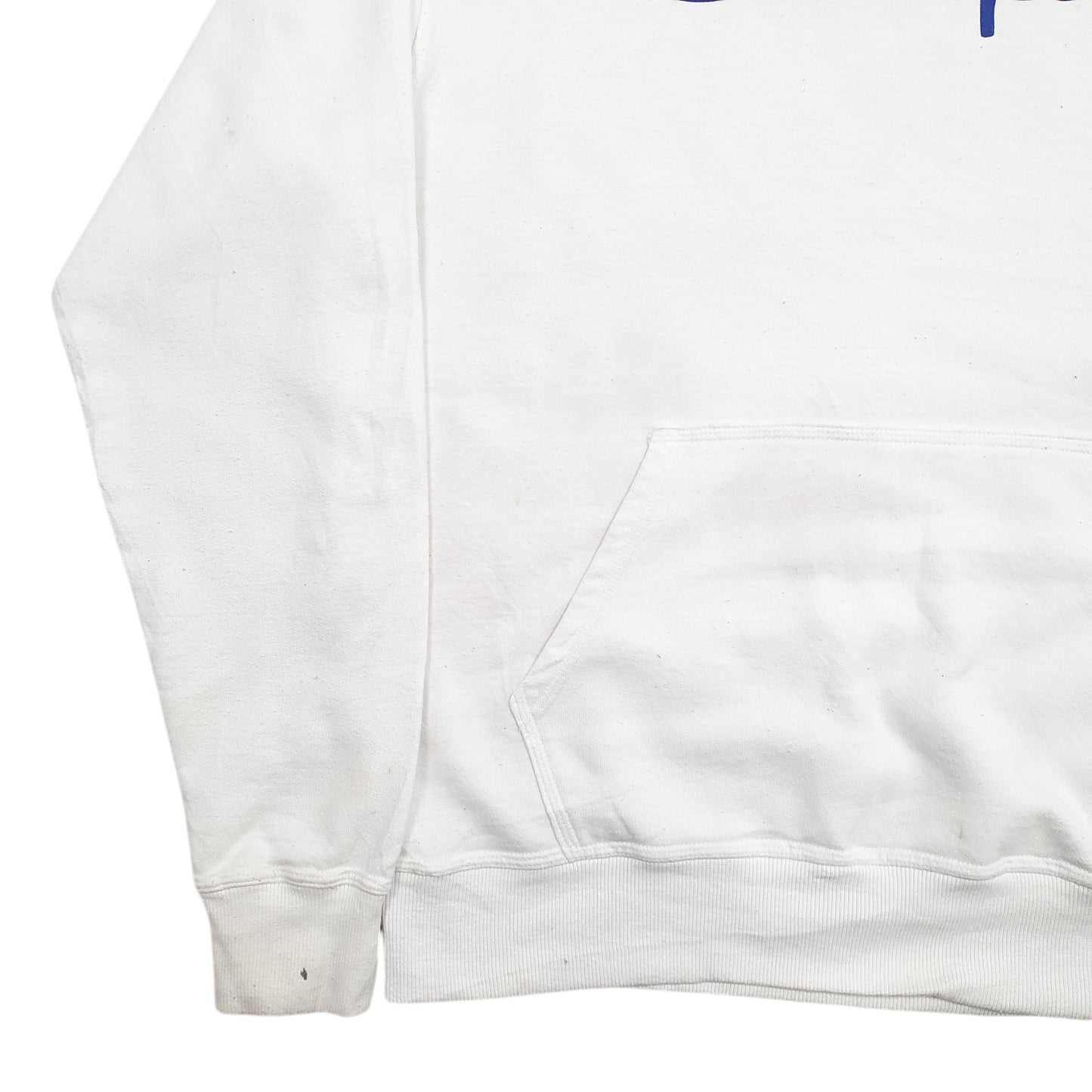 Mens White Champion Spellout Hoodie Jumper