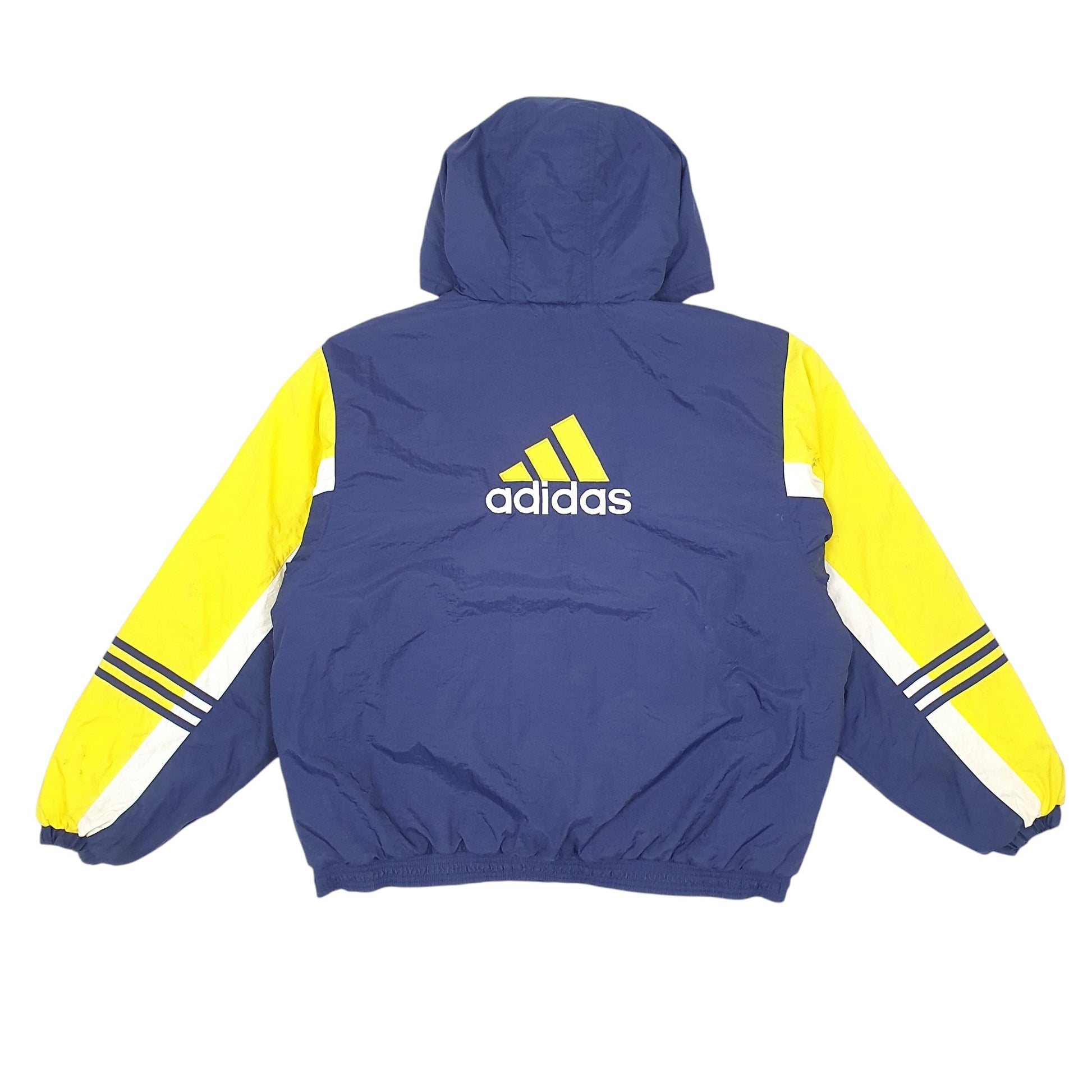 Mens Navy Adidas Vintage 90s Spellout  Coat