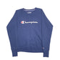 Womens Navy Champion Spellout Crewneck Jumper