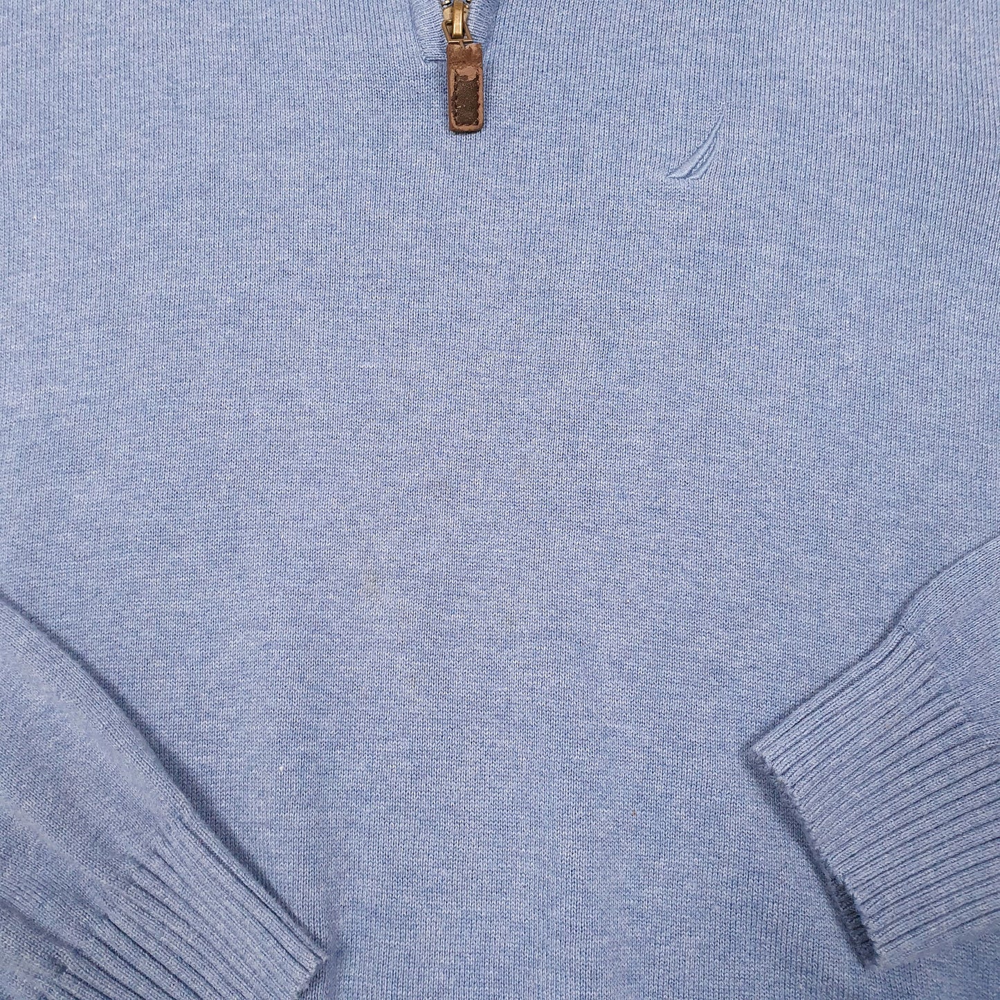 Mens Blue Nautica Knit Quarter Zip Jumper