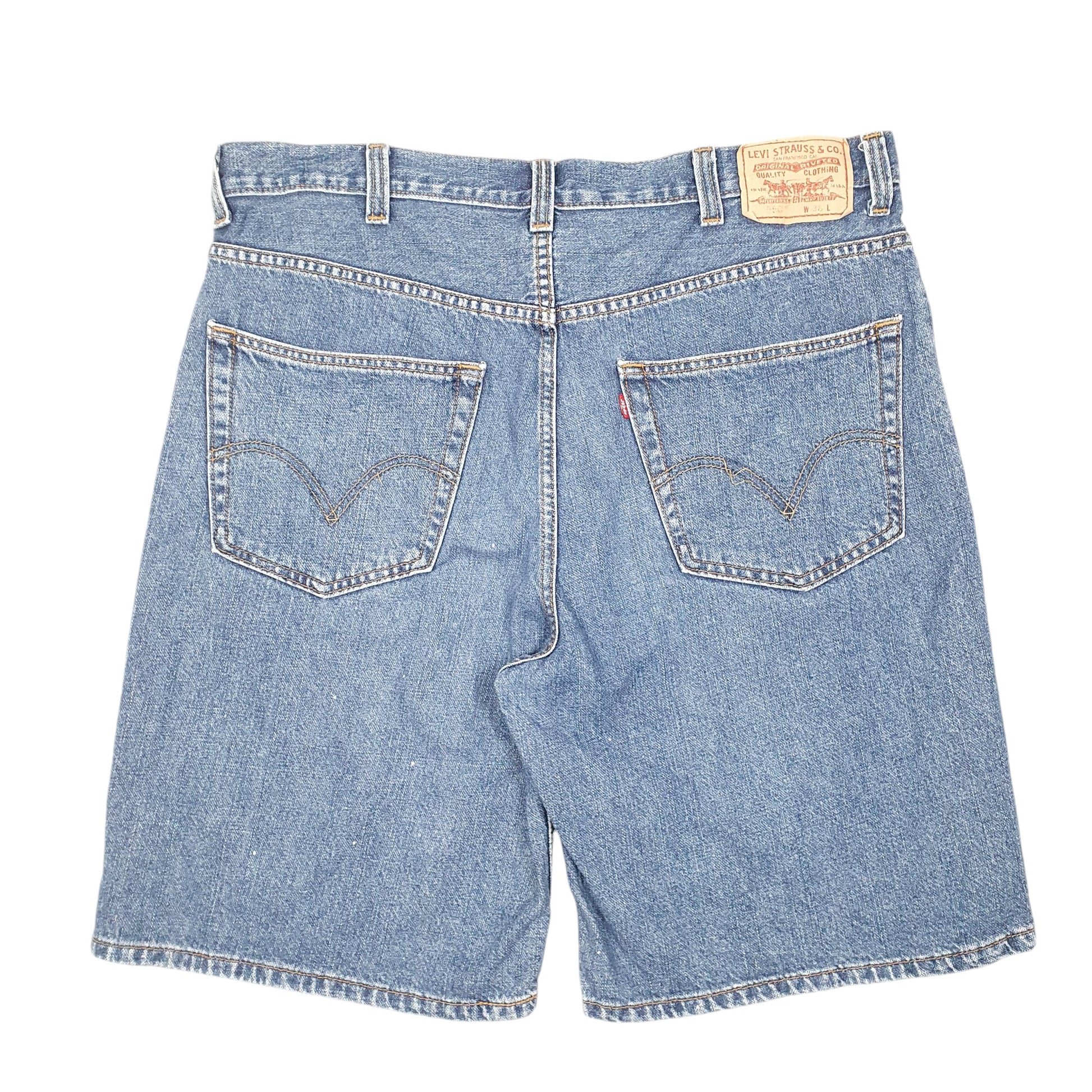 Mens Blue Levis Denim Jeans Jorts 550 Relaxed Baggy Denim Shorts