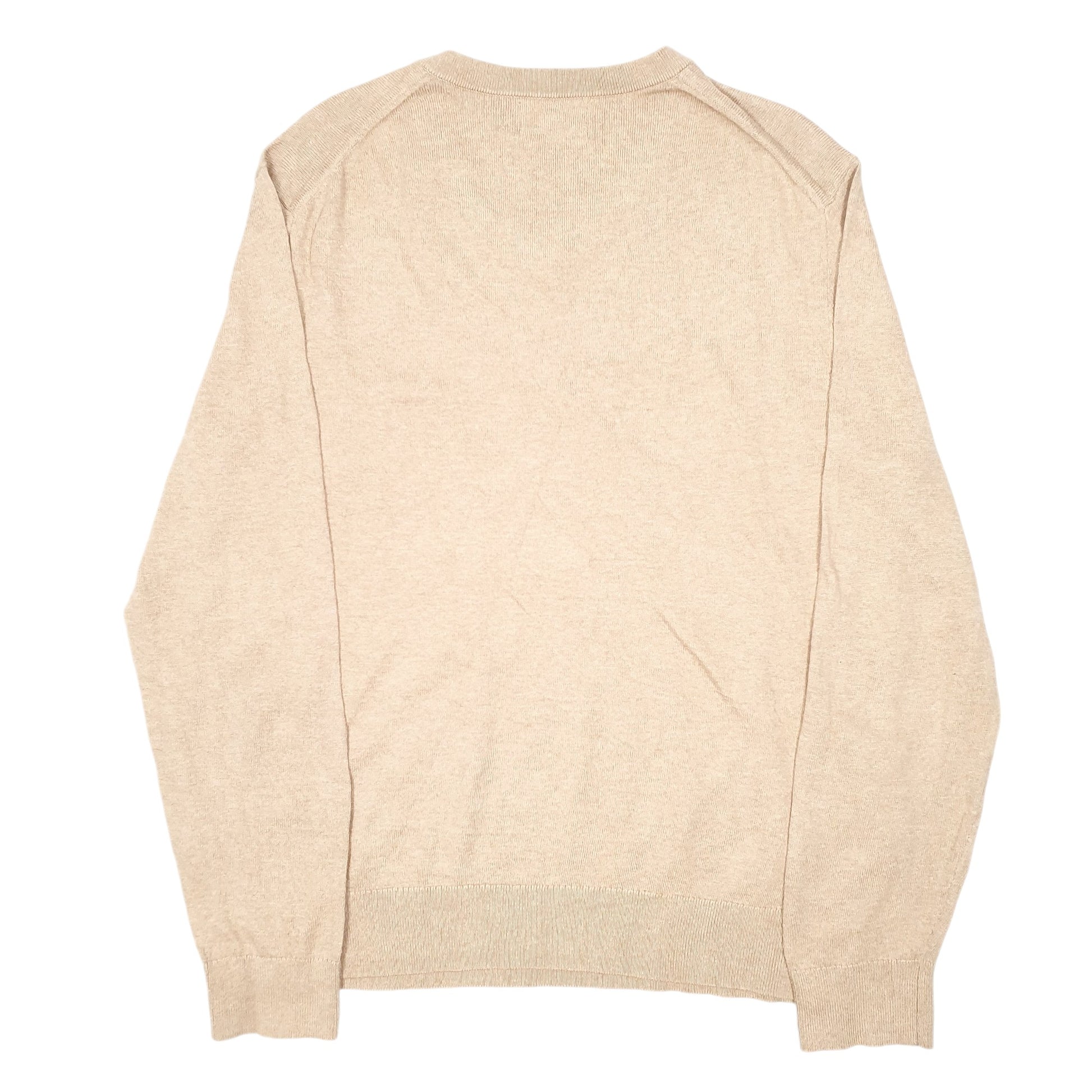Mens Nautica Beige Crewneck Knit V Neck Sweater Jumper M – Bundl - Main Image