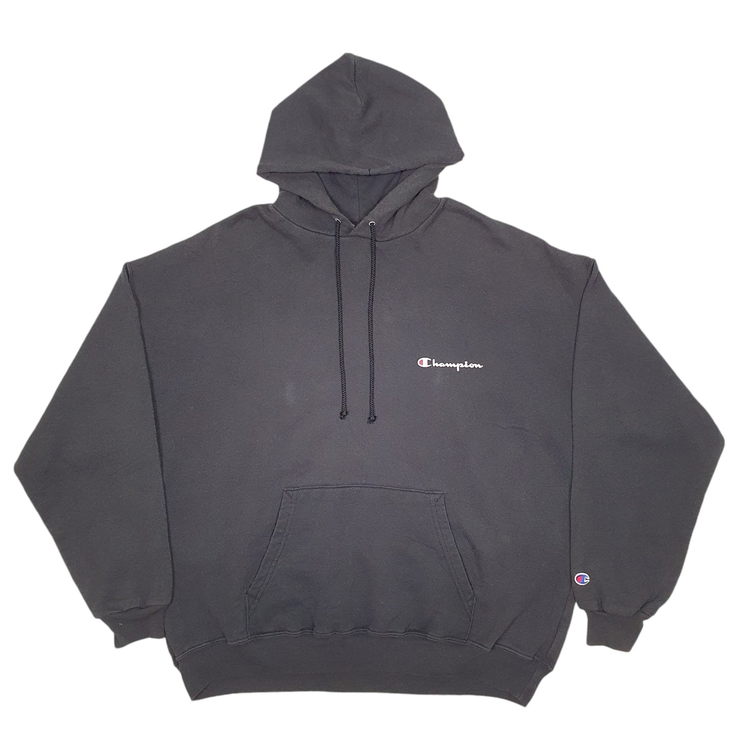 Mens Black Champion Spellout Hoodie Jumper