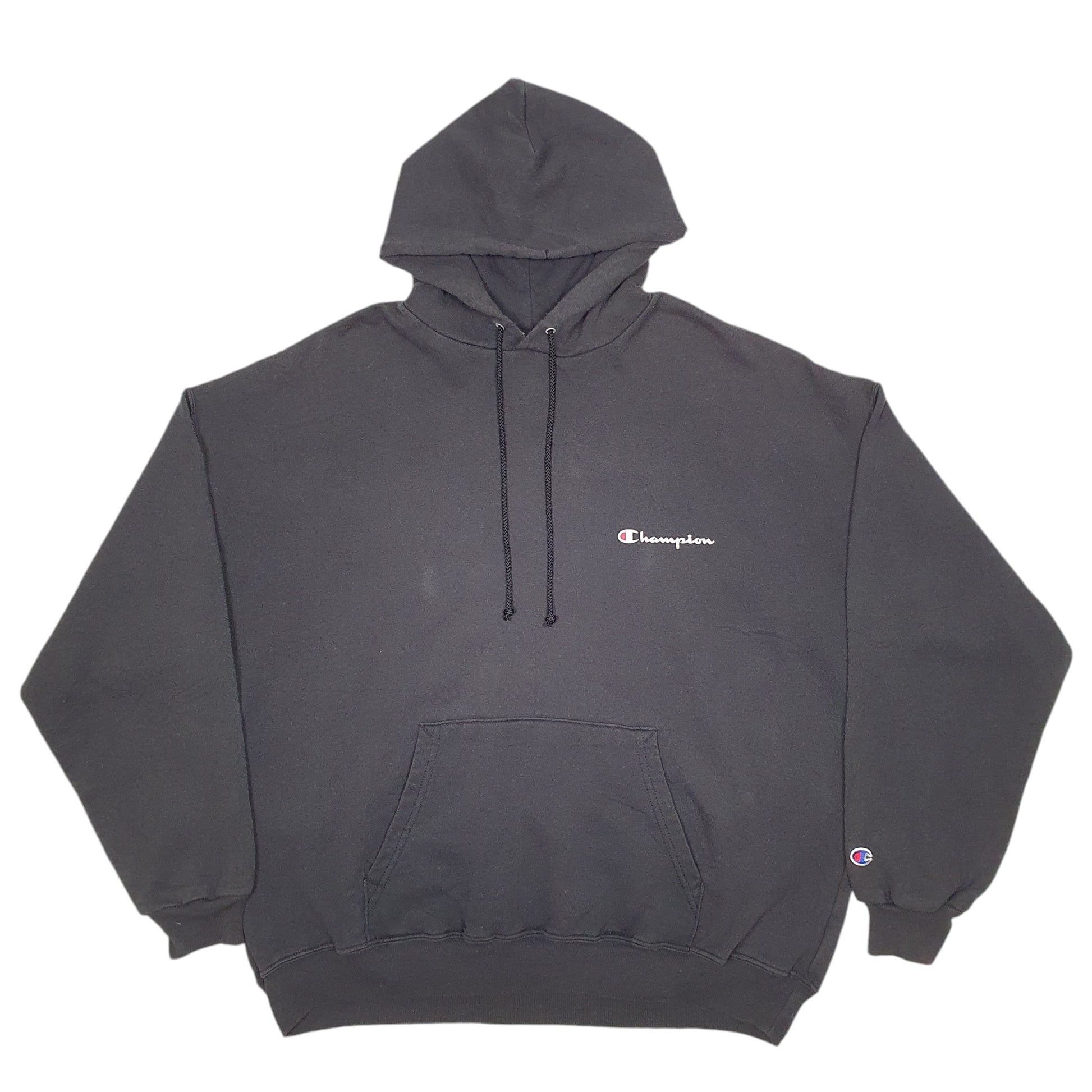 Mens Black Champion Spellout Hoodie Jumper