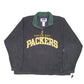 Mens Black Champion Vintage Pro Line NFL Green Bay Packers Spellout Football Quarter Zip Jumper