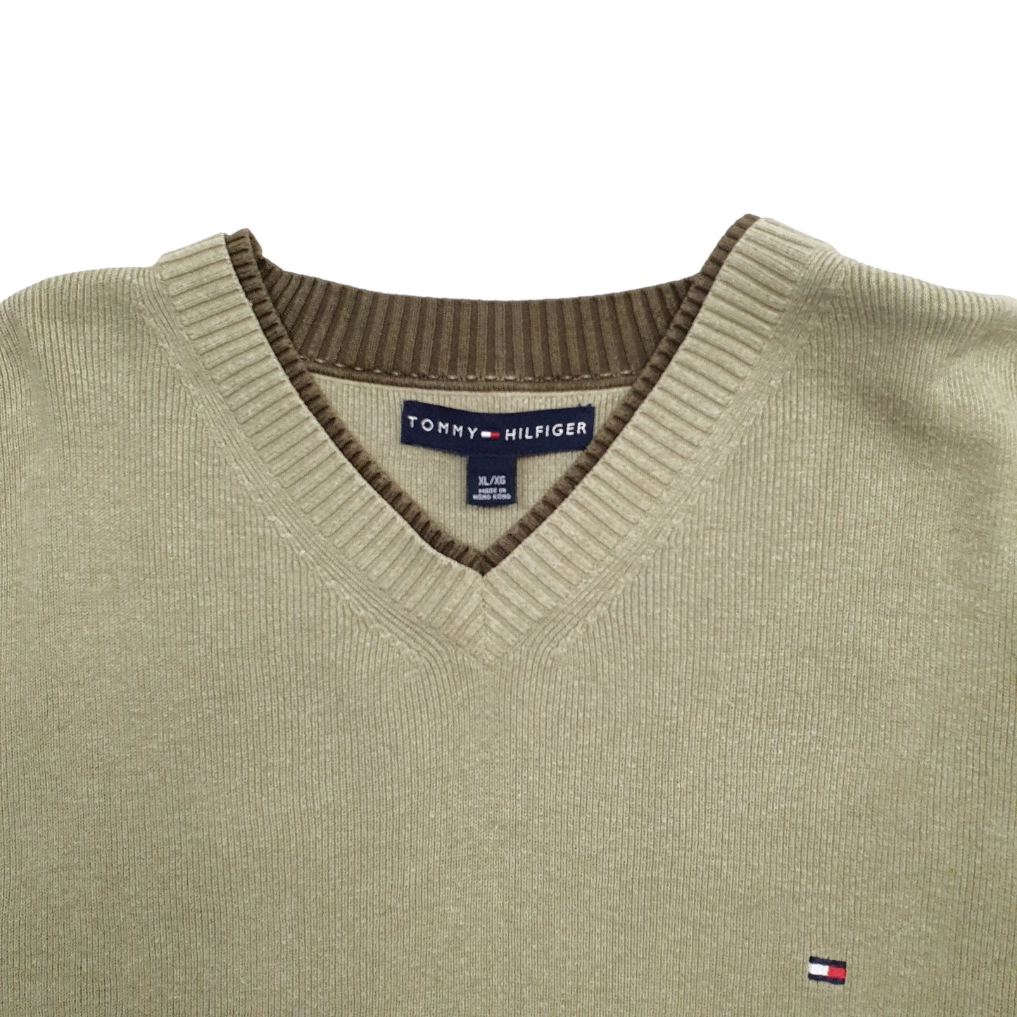 Mens Khaki Tommy Hilfiger Knit Crewneck Jumper