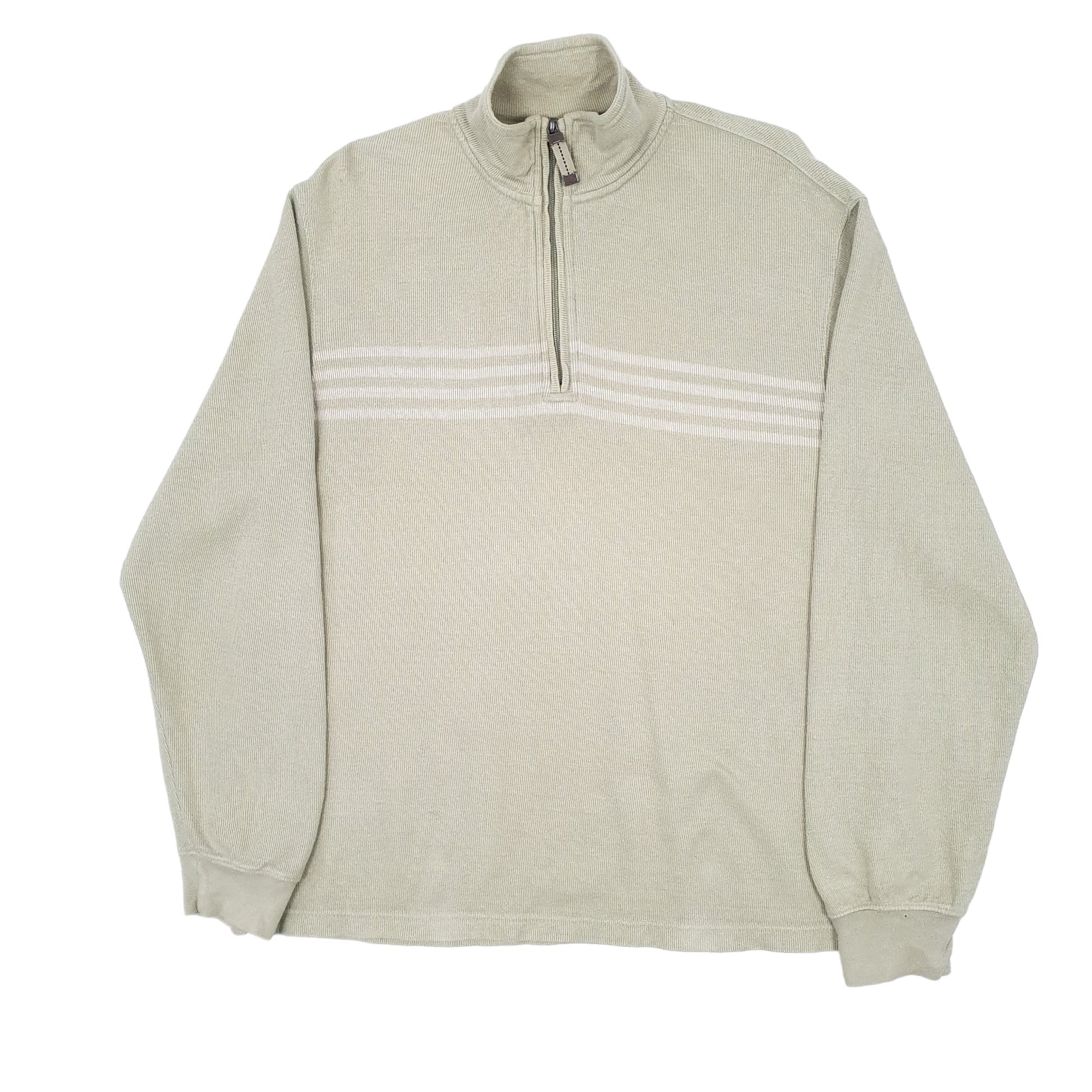 Mens Green Izod  Quarter Zip Jumper