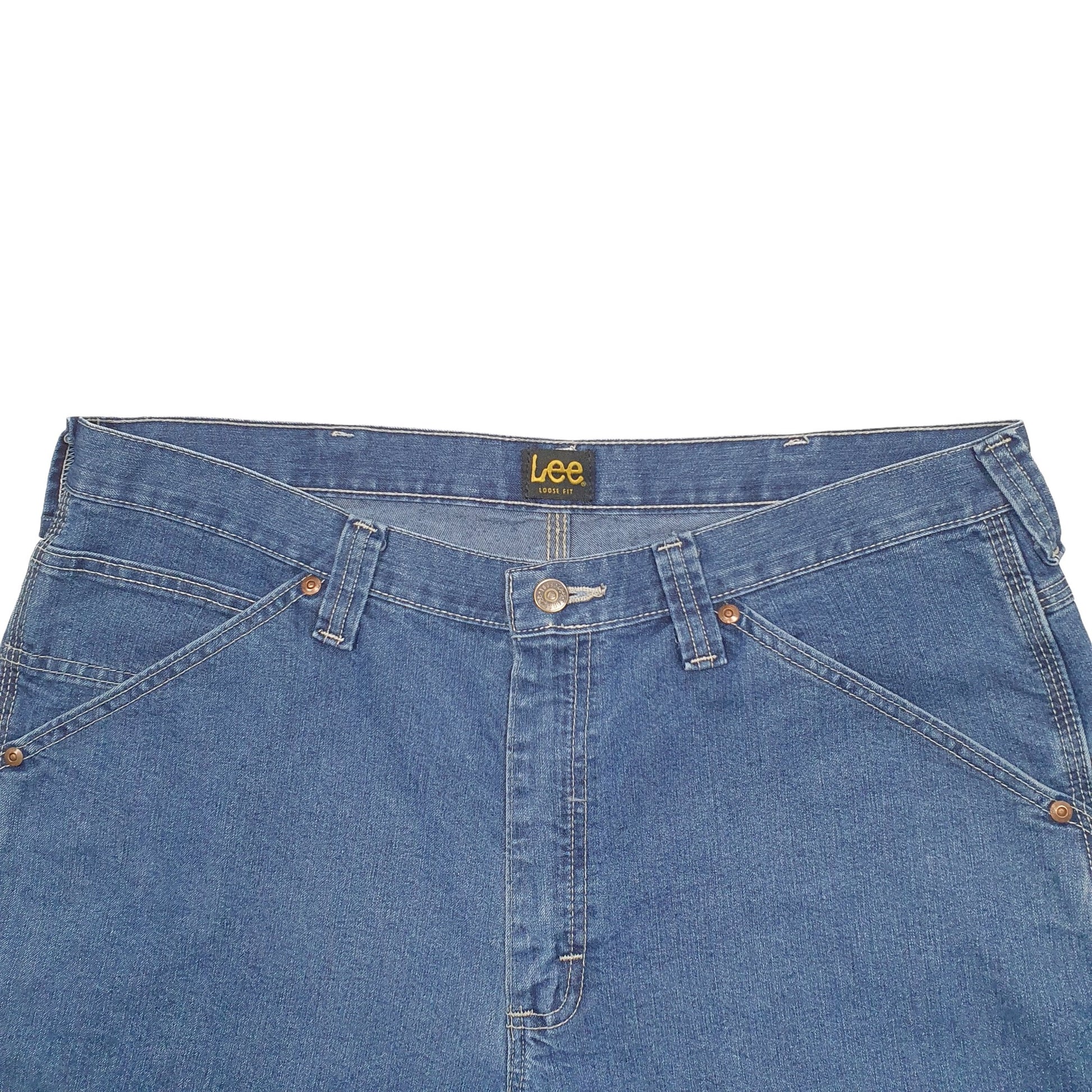 Mens Blue Lee Cut Off Carpenter Shorts