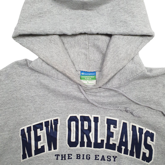 Mens Grey Champion New Orleans Spellout Hoodie Jumper