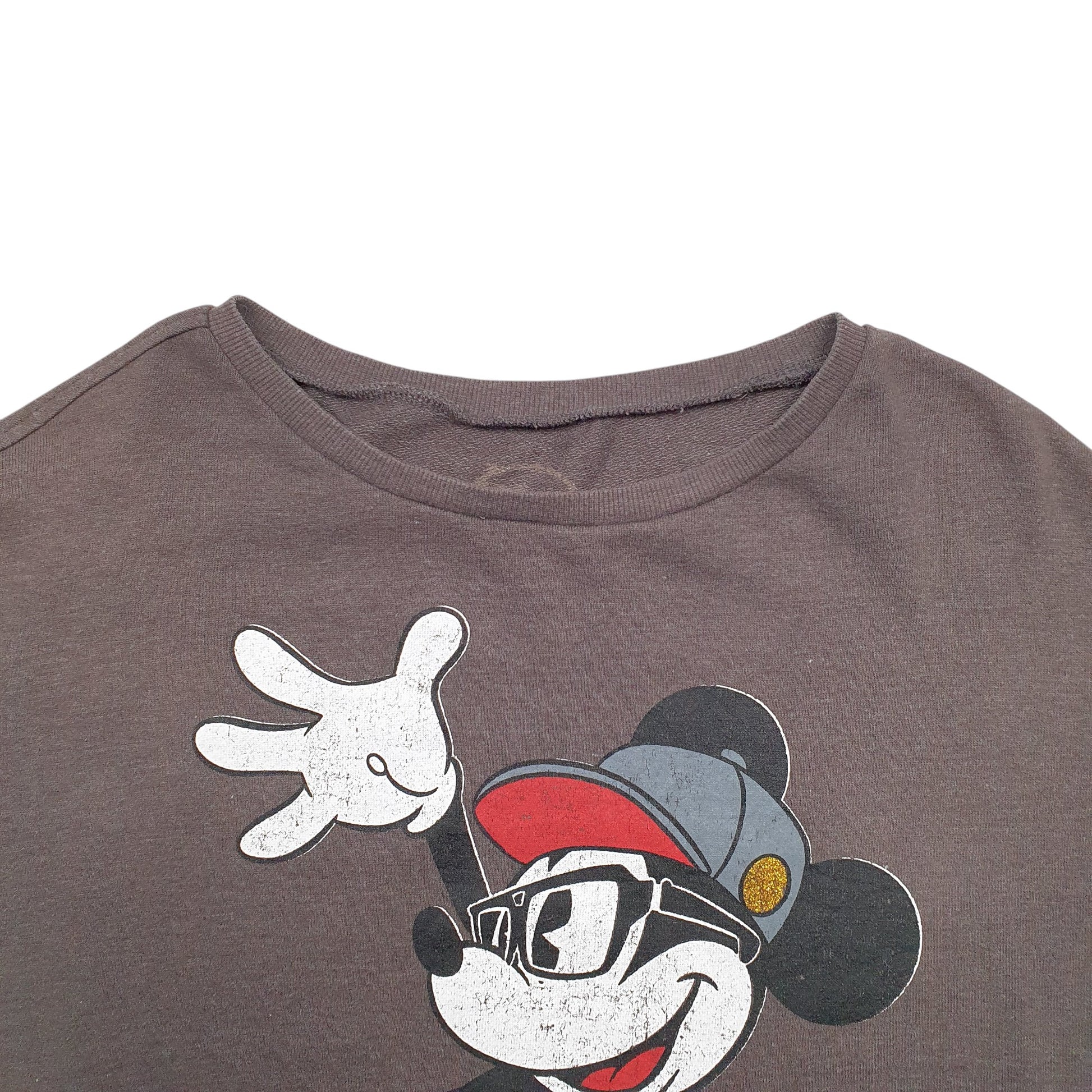 Womens Brown Disney Mickey Mouse Crewneck Jumper