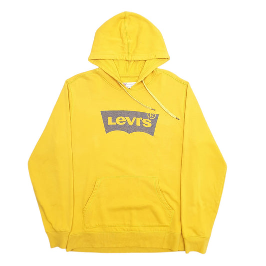 Mens Yellow Levis Spellout Hoodie Jumper