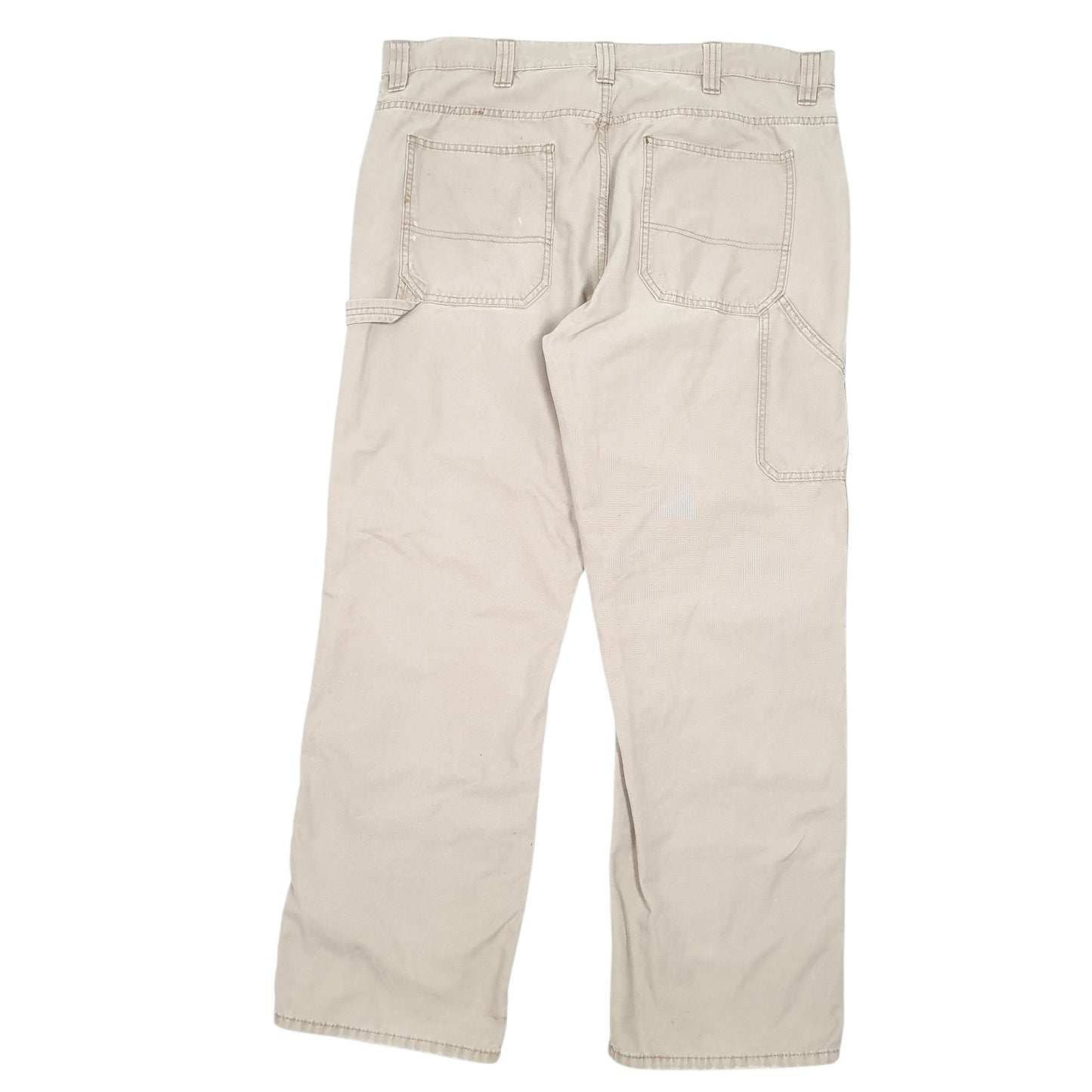Mens Beige Blue Mountain Workwear Carpenter Trousers