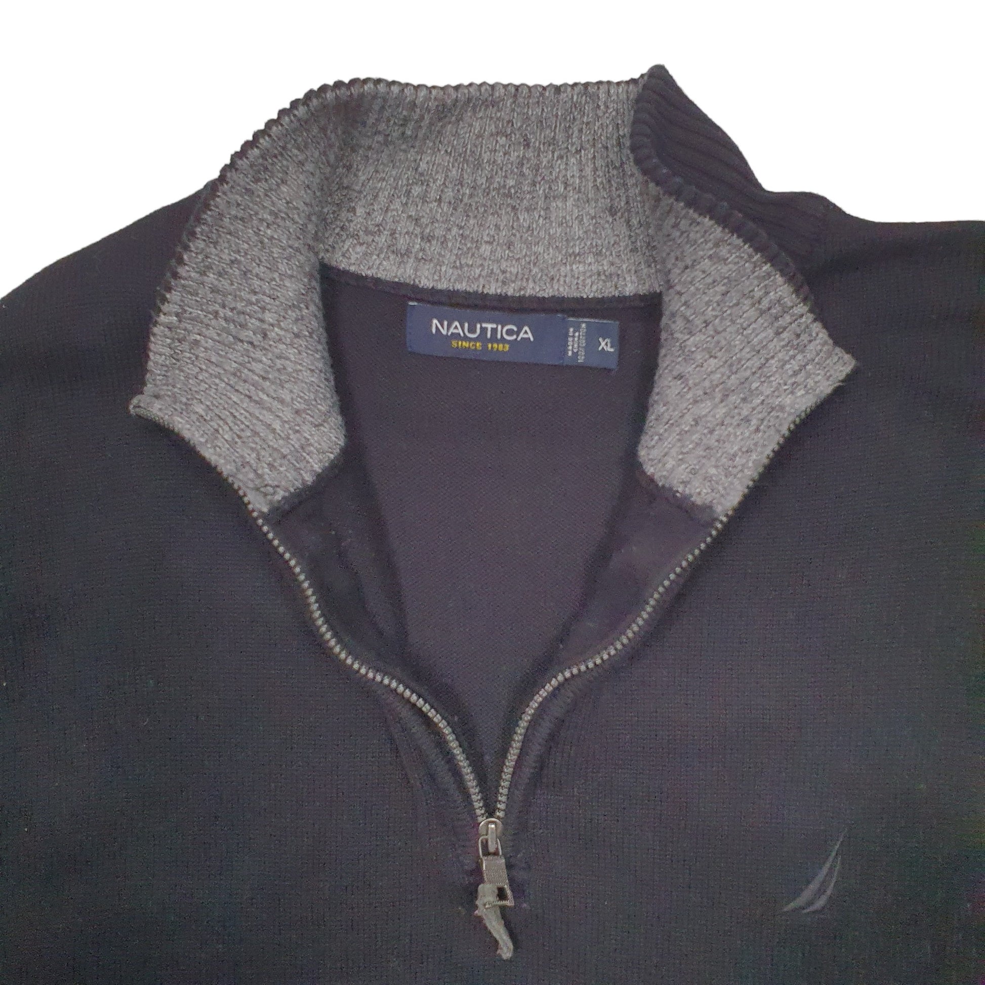 Mens Black Nautica  Quarter Zip Jumper