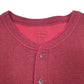 Mens Burgundy L.L.Bean Henley Thermal Long Sleeve T Shirt