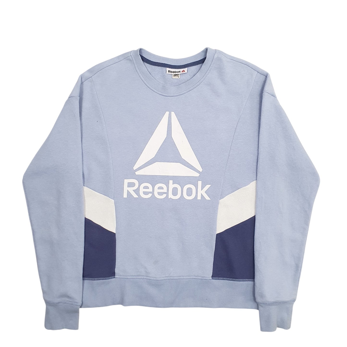 Womens Blue Reebok Spellout Crewneck Jumper