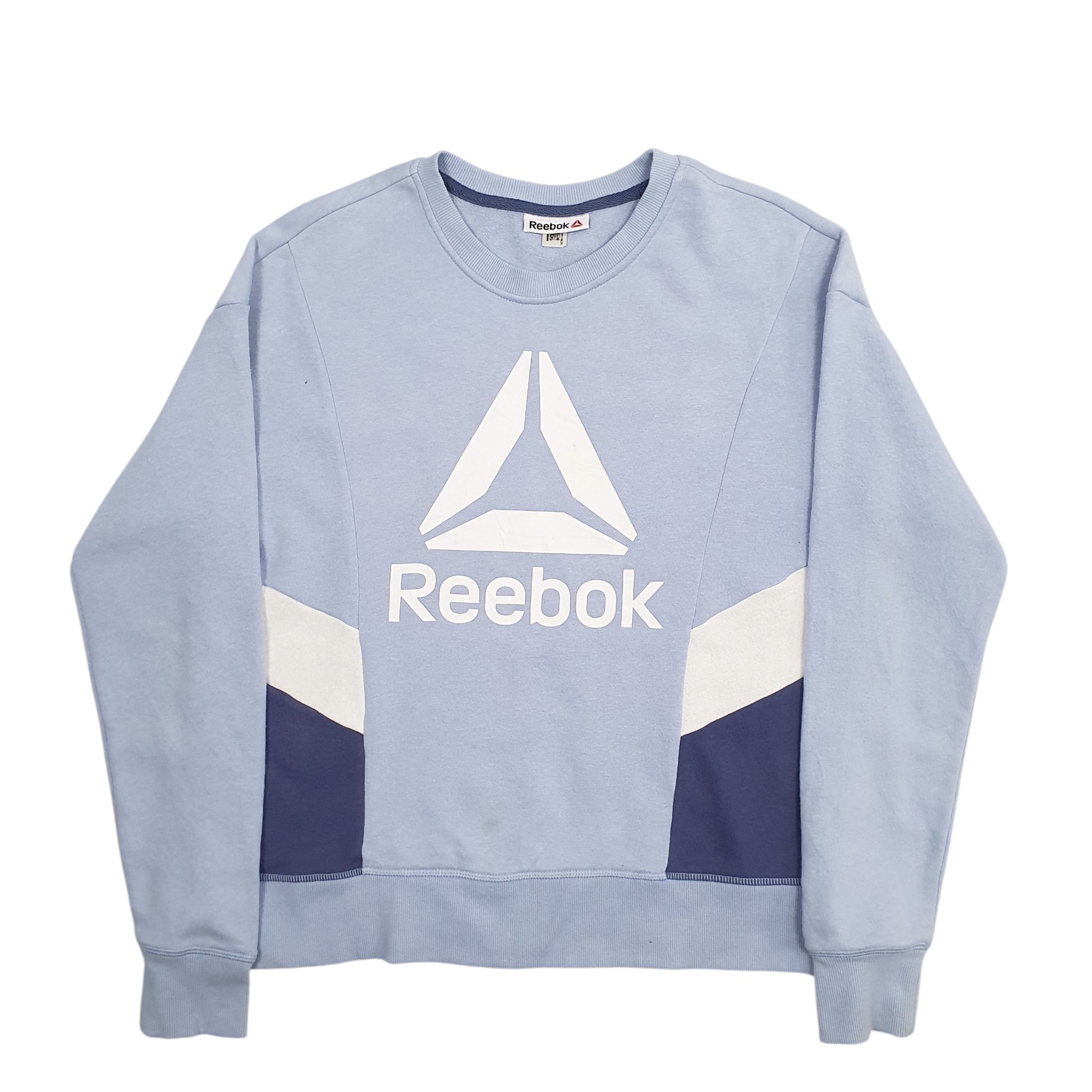 Womens Blue Reebok Spellout Crewneck Jumper