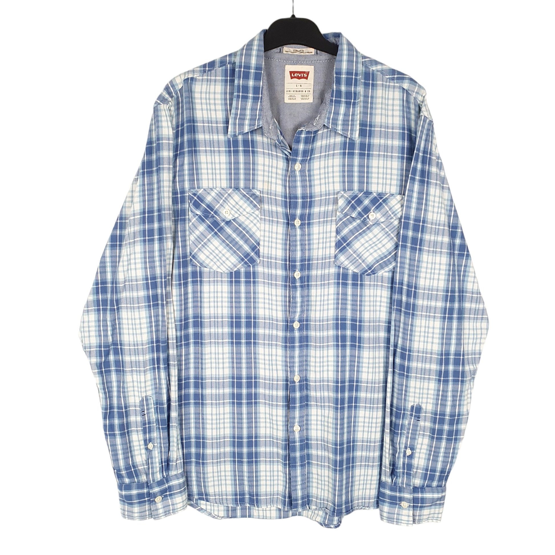 Mens Blue Levis Casual Long Sleeve Shirt