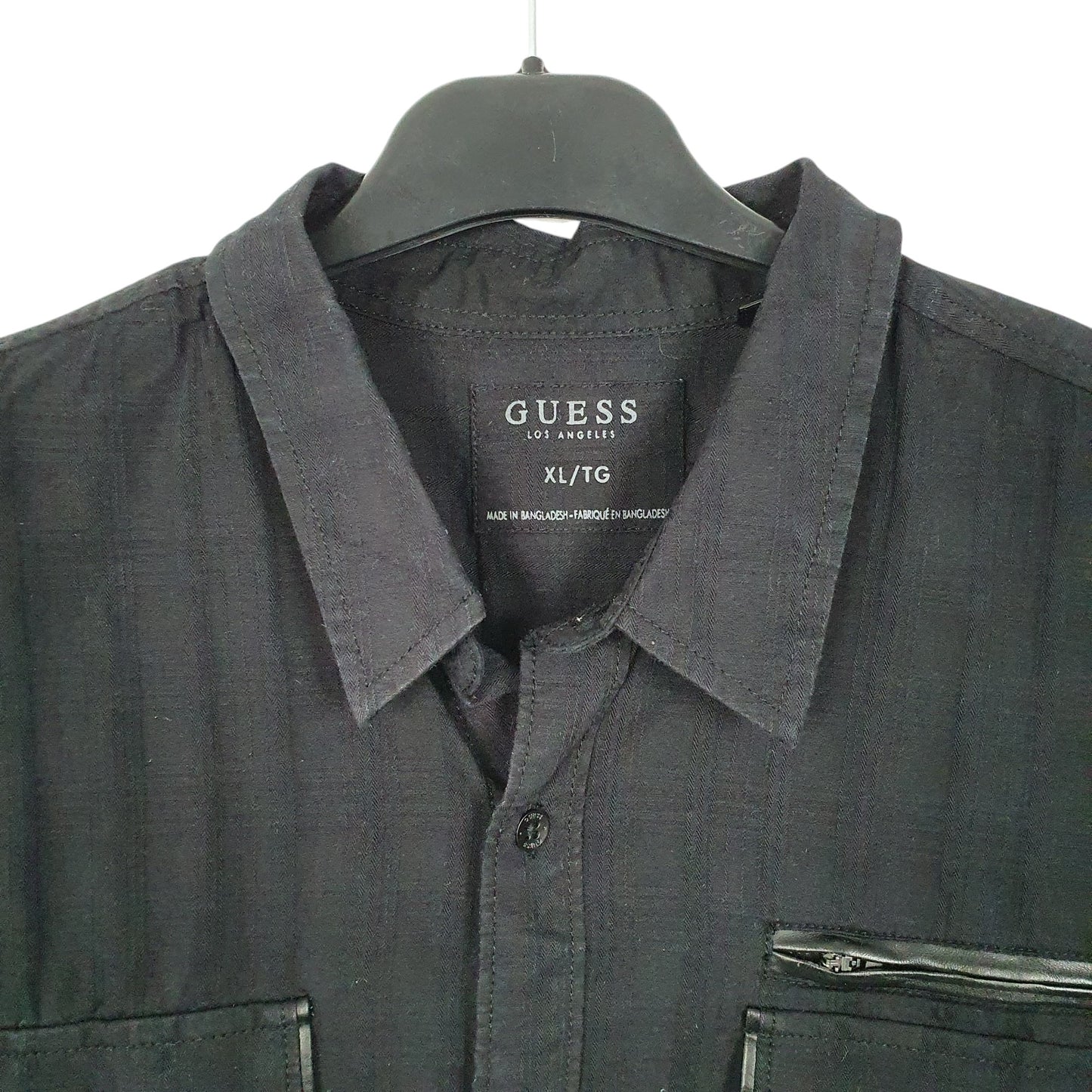 Mens Black Guess  Short Sleeve Shirt