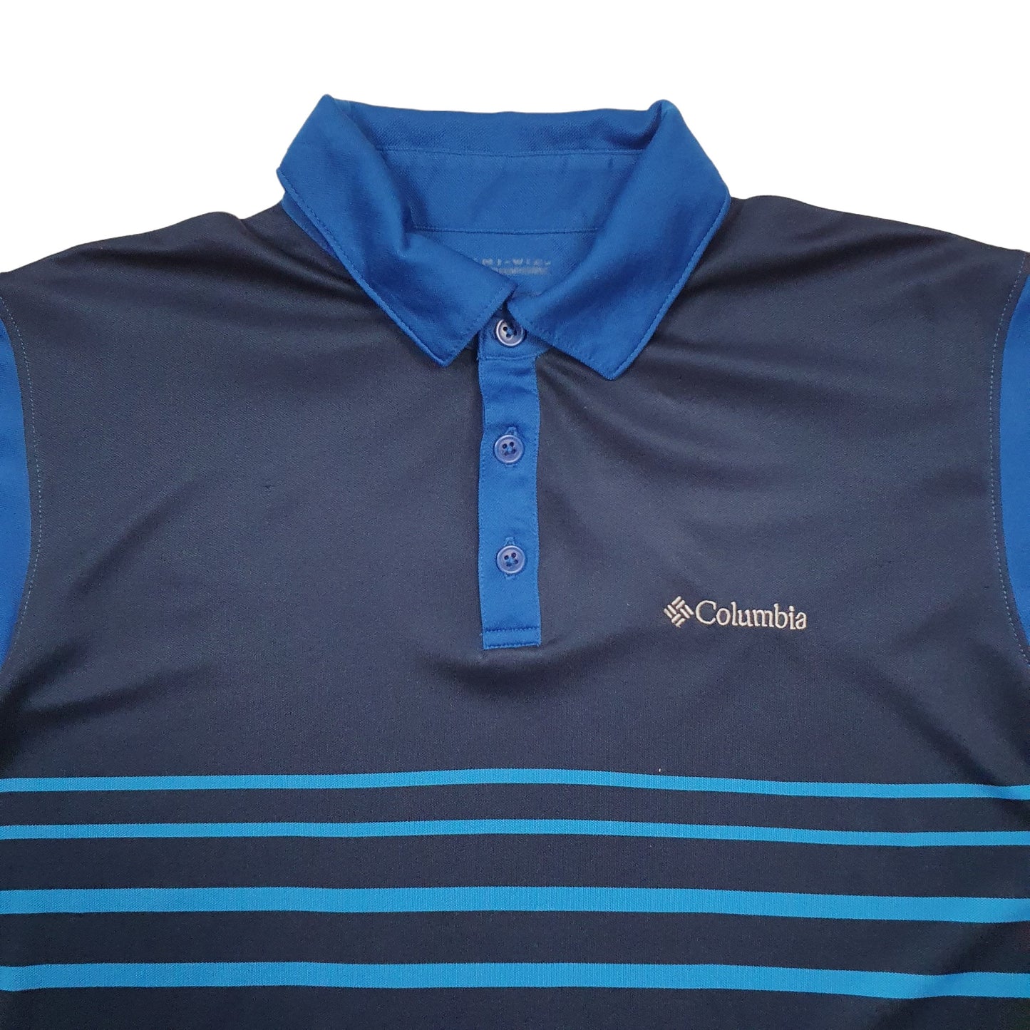 Mens Blue Columbia  Short Sleeve Polo Shirt