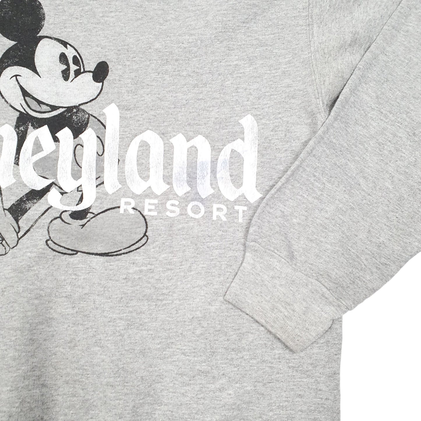 Mens Grey Hanes Disney Disneyland Mickey Mouse Spellout Crewneck Jumper