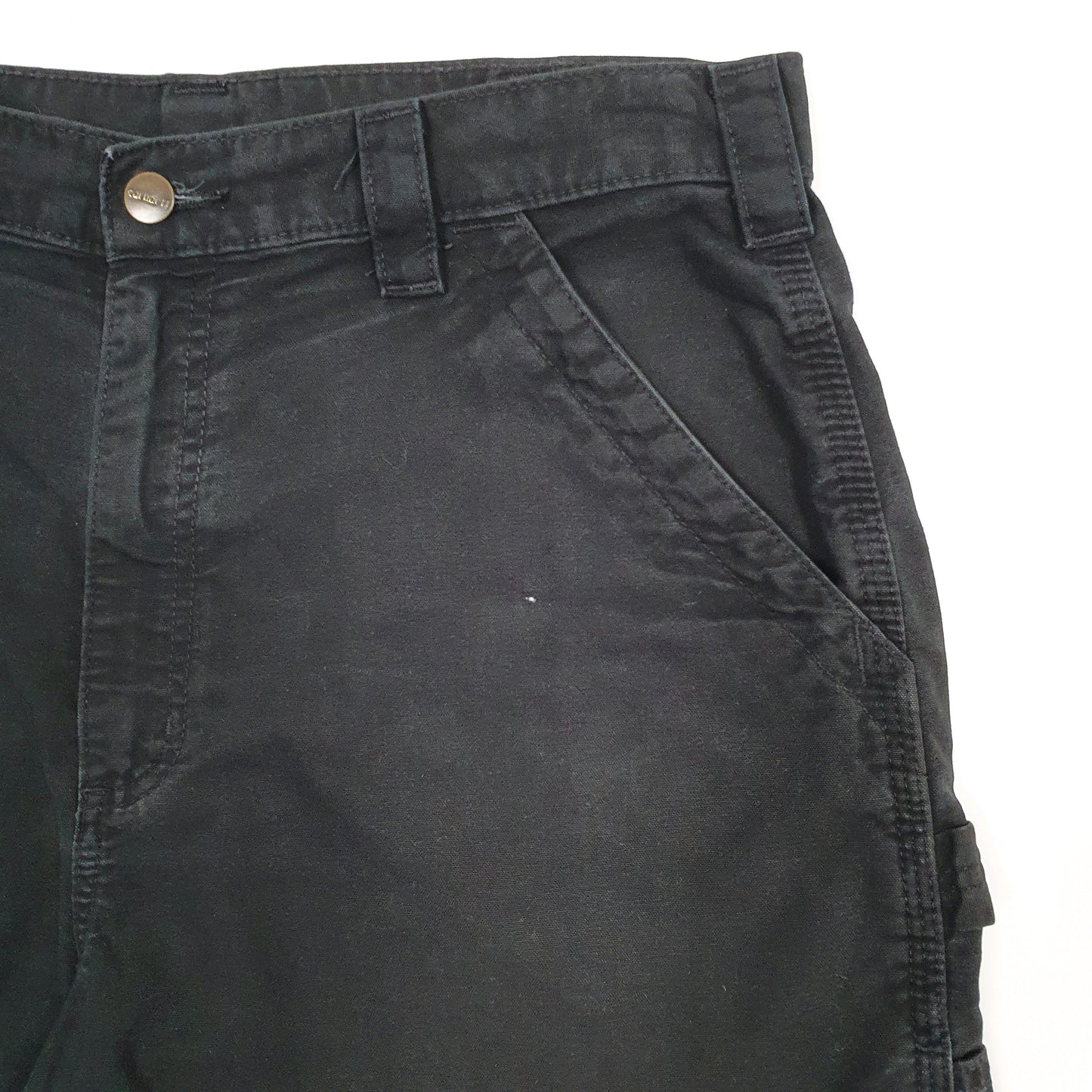 Mens Black Carhartt B147 Workwear Cargo Carpenter Shorts
