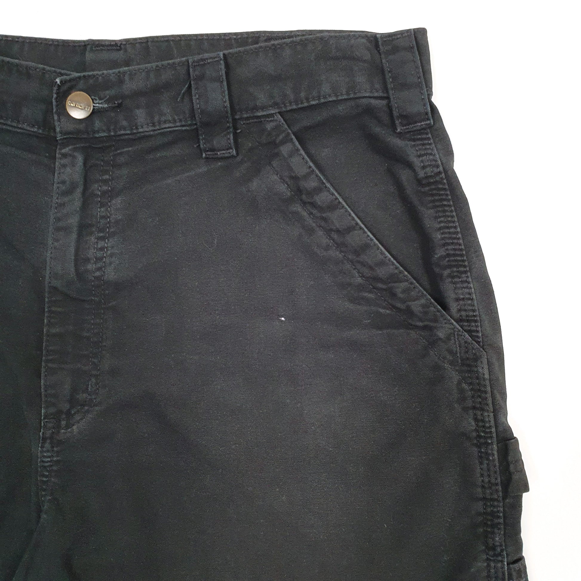 Mens Black Carhartt B147 Workwear Cargo Carpenter Shorts