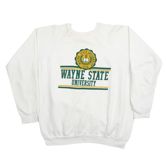 Mens White Unbranded Vintage 1980s Crewneck Jumper