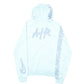 Mens Blue Nike Air Spray Paint Spellout Hoodie Jumper