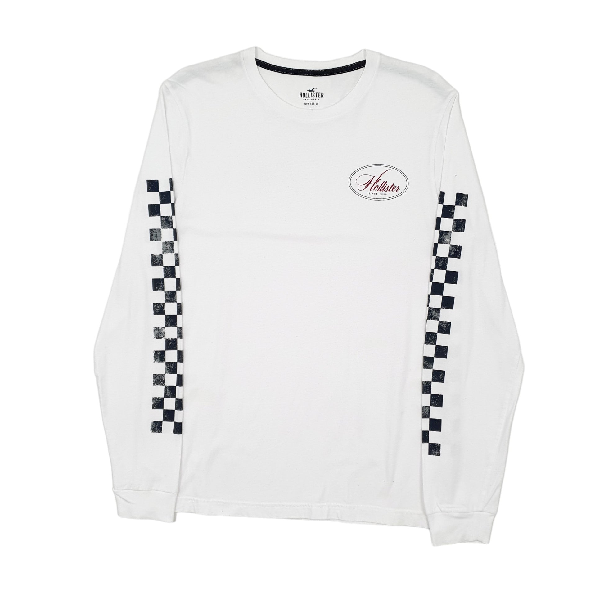 Mens White Hollister  Long Sleeve T Shirt