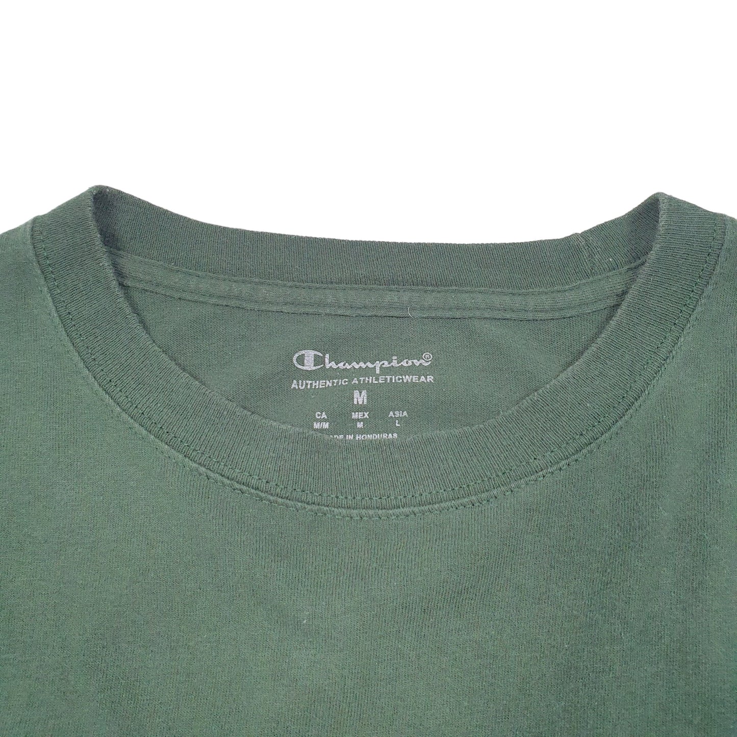 Mens Green Champion Script Long Sleeve T Shirt
