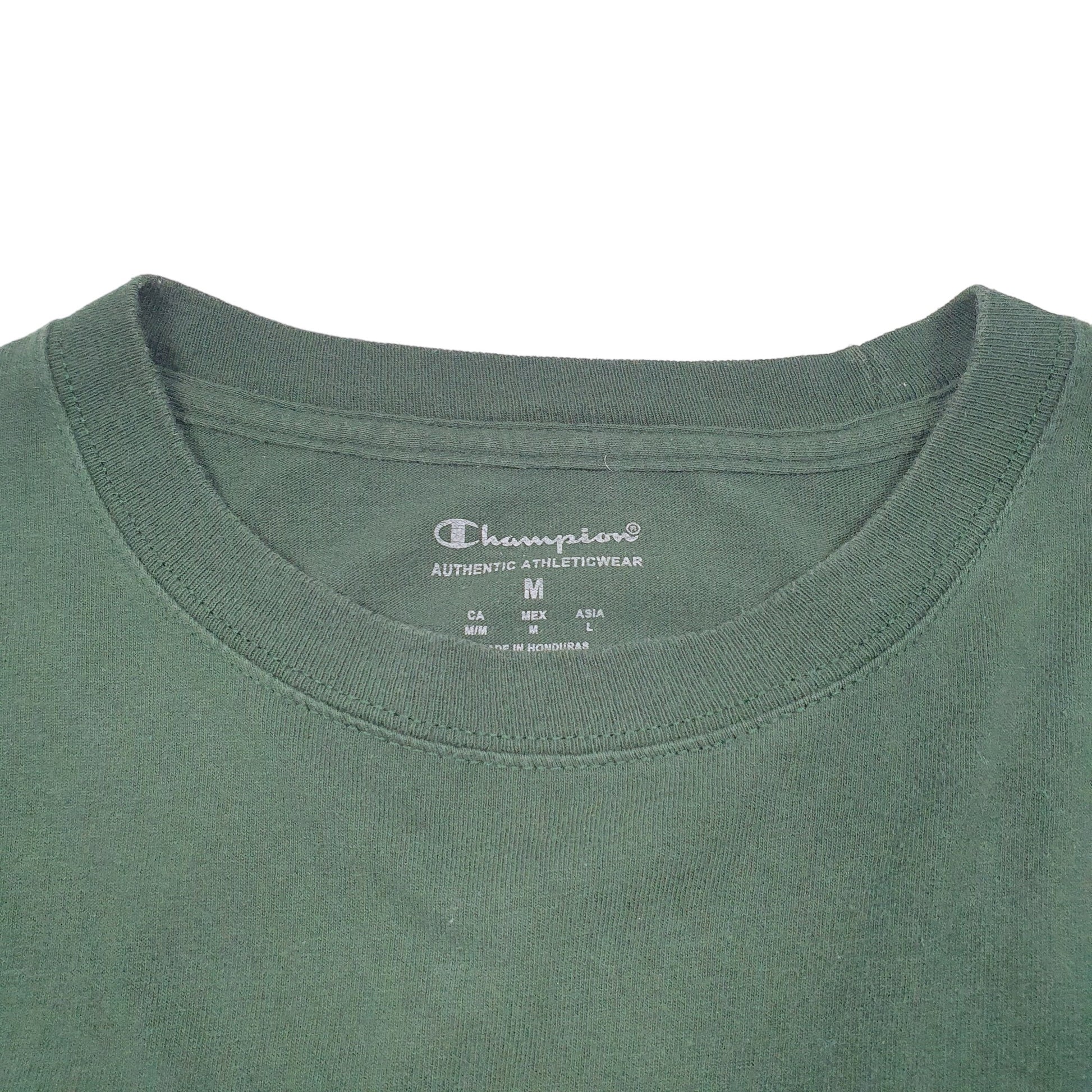 Mens Green Champion Script Long Sleeve T Shirt