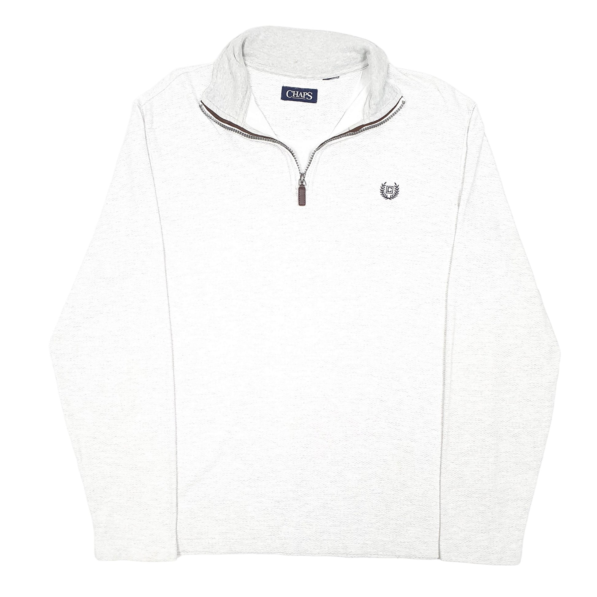 Mens Grey Chaps  Quarter Zip Jumper