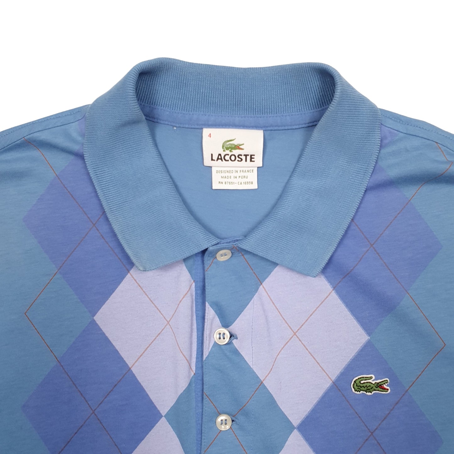 Mens Blue Lacoste  Short Sleeve Polo Shirt