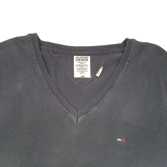 Mens Navy Tommy Hilfiger Knit V Neck Jumper