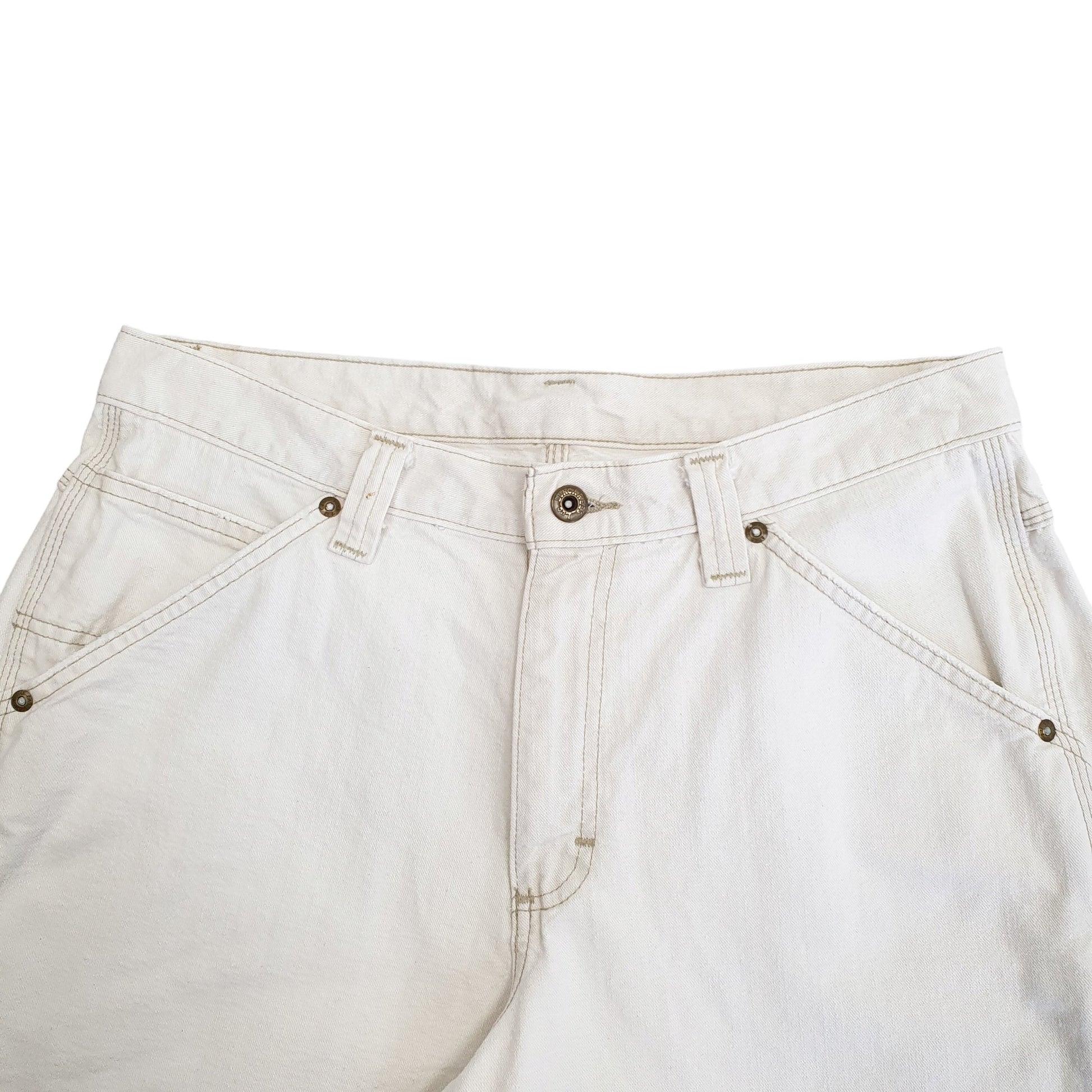 Mens Cream Lee Dungarees Carpenter Shorts