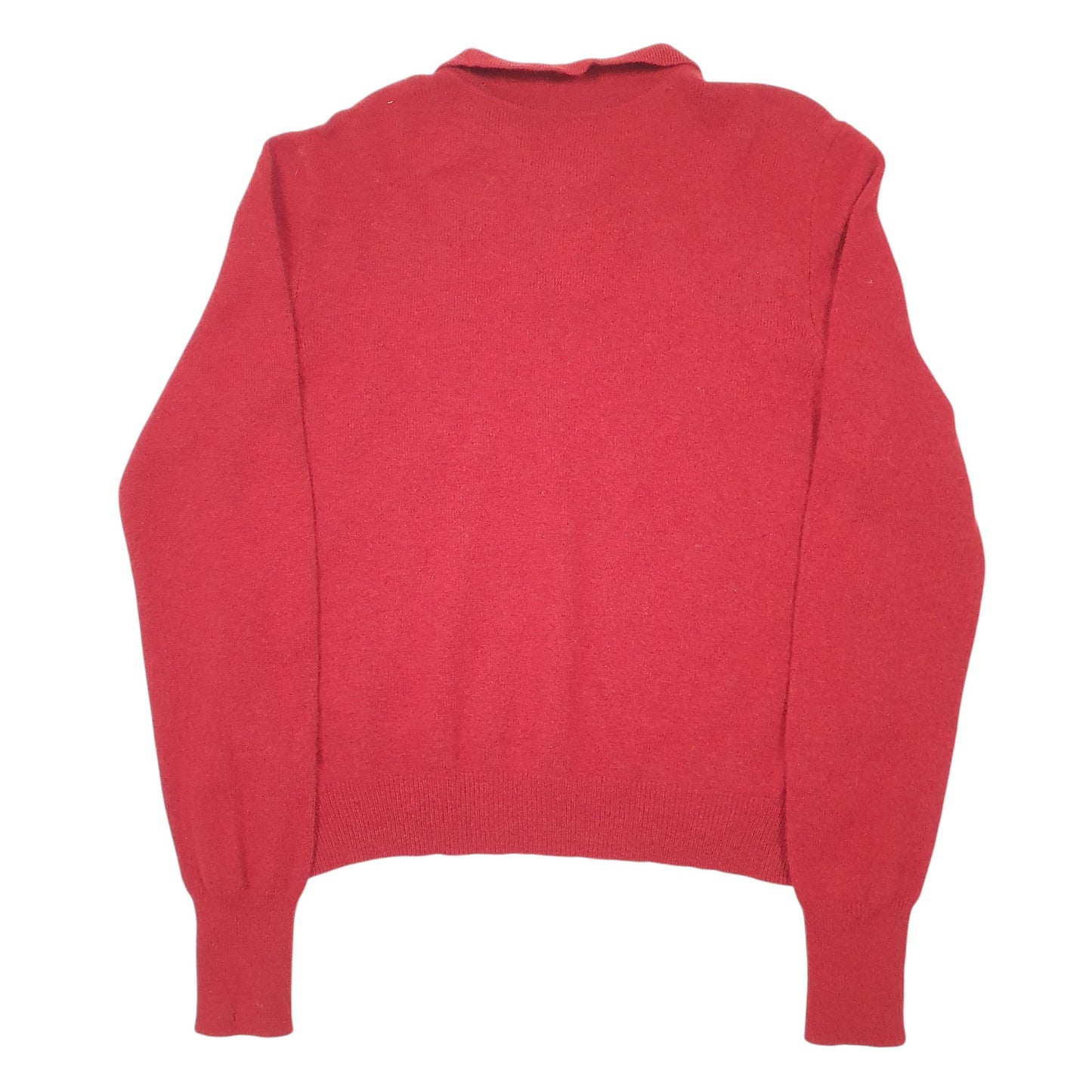 Mens Red Polo Ralph Lauren Collared Knit Crewneck Jumper