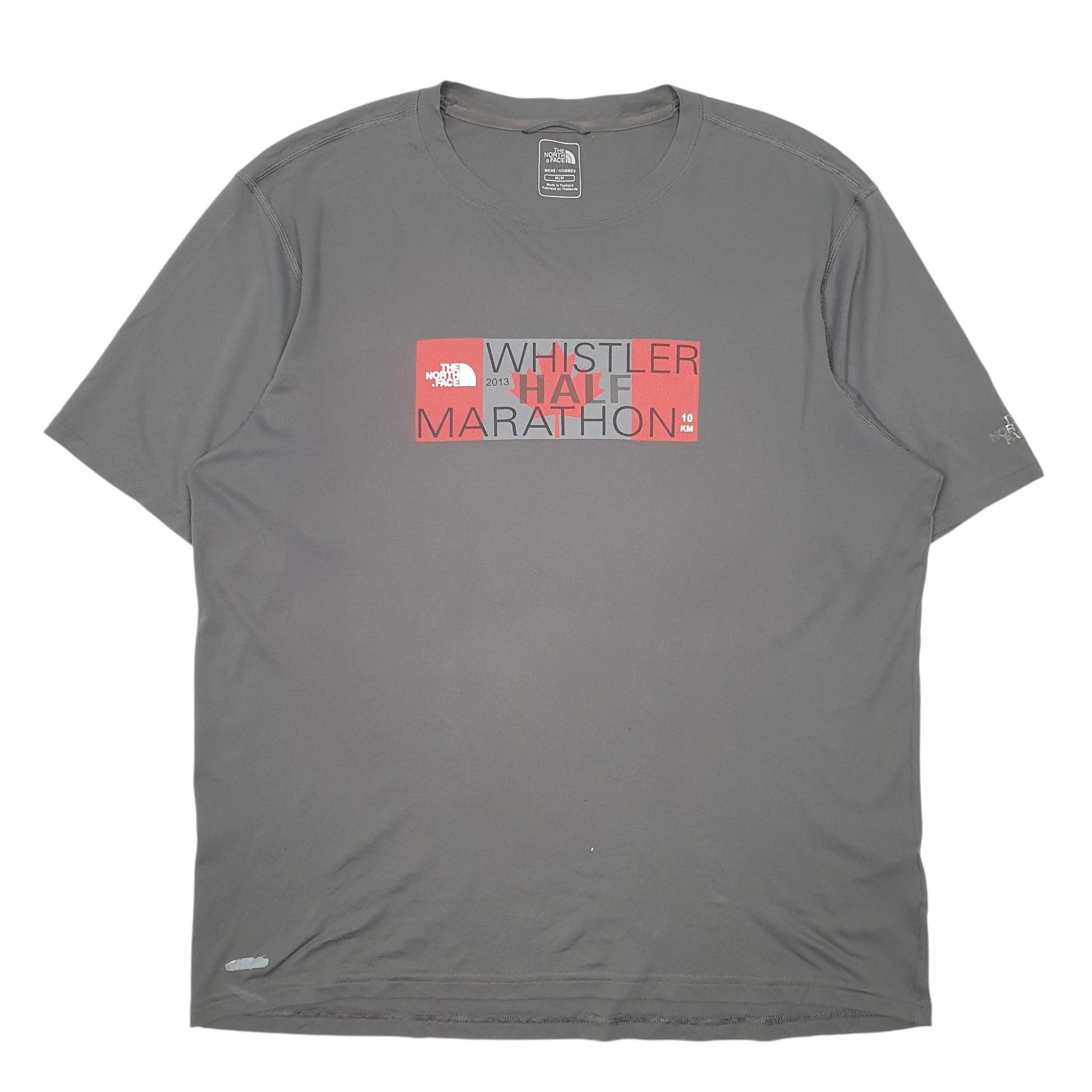 Mens Grey The North Face Whistler Half Marathon 2013 Active Running Short Sleeve T Shirt