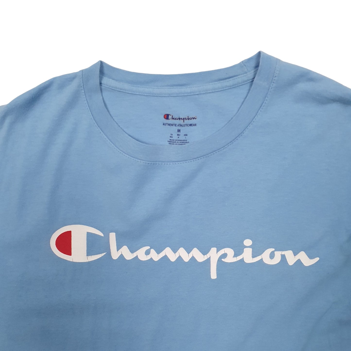 Mens Blue Champion Spellout Short Sleeve T Shirt