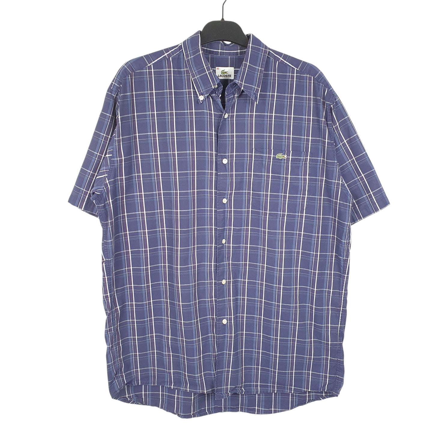 Mens Blue Lacoste  Short Sleeve Shirt