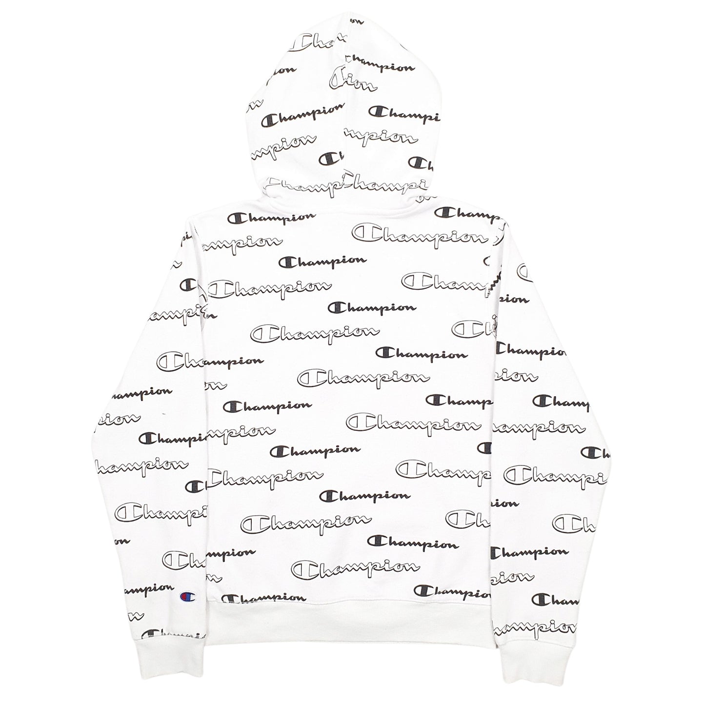 Womens White Champion Spellout Hoodie Jumper