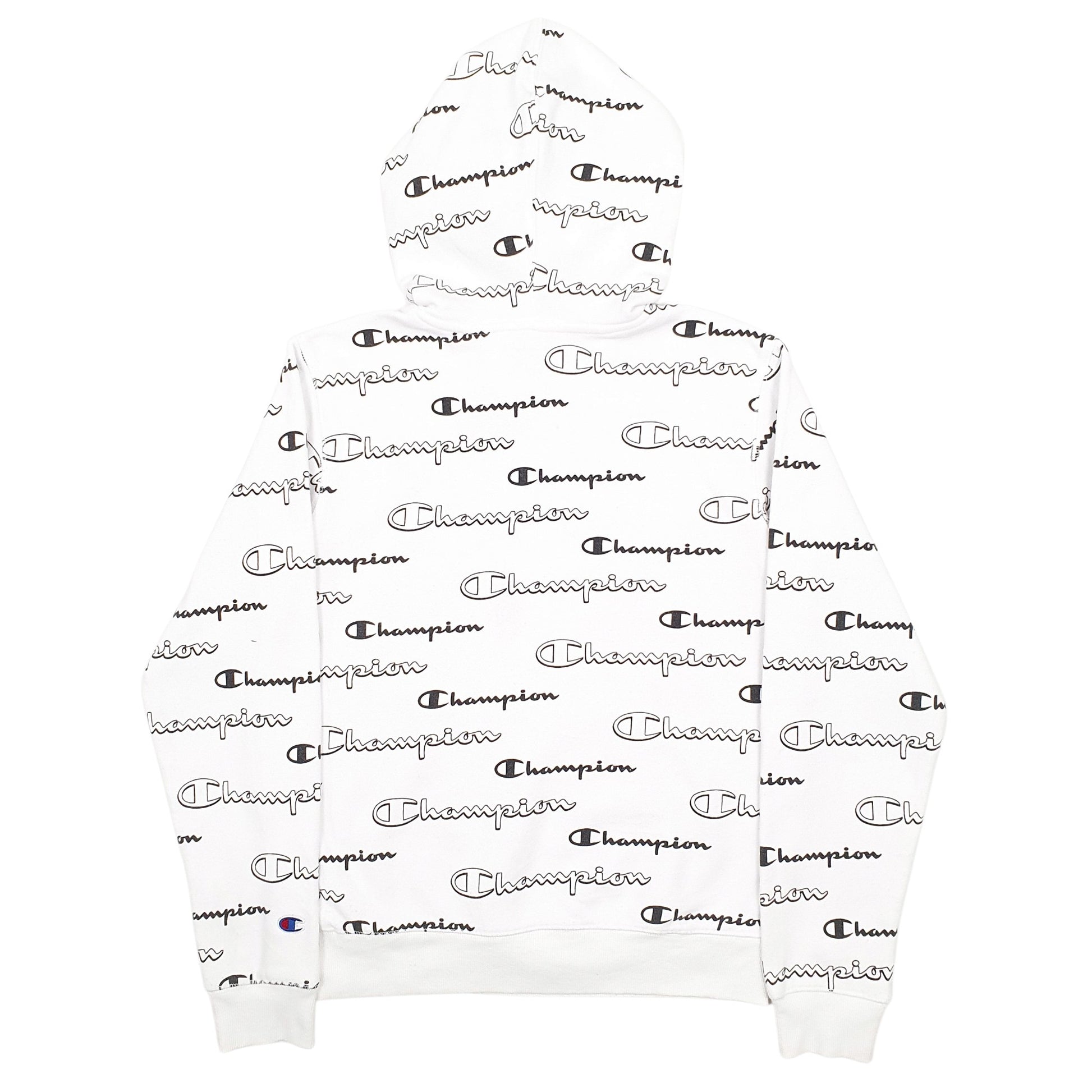 Womens White Champion Spellout Hoodie Jumper