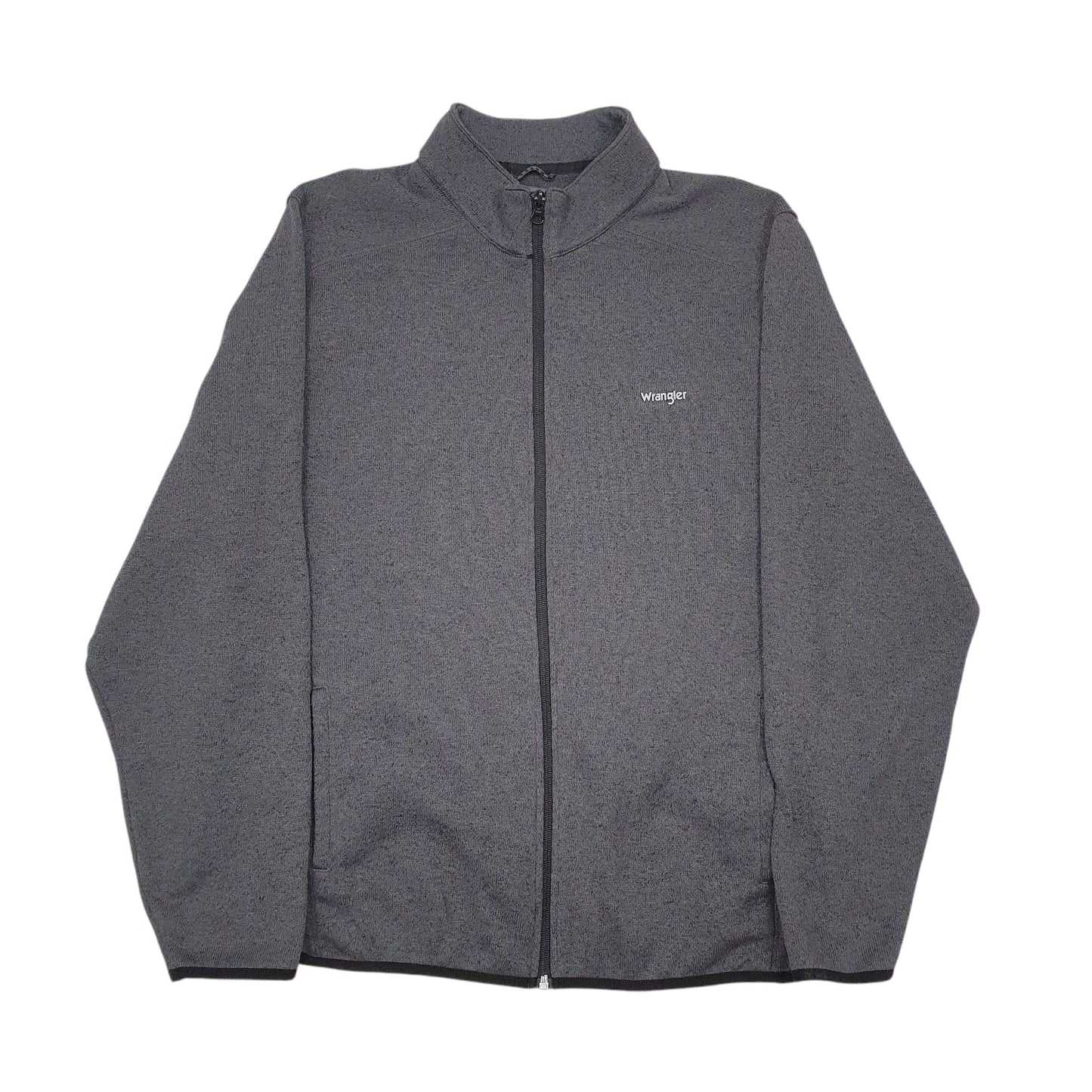 Mens Grey Wrangler Outdoor Full Zip Jumper