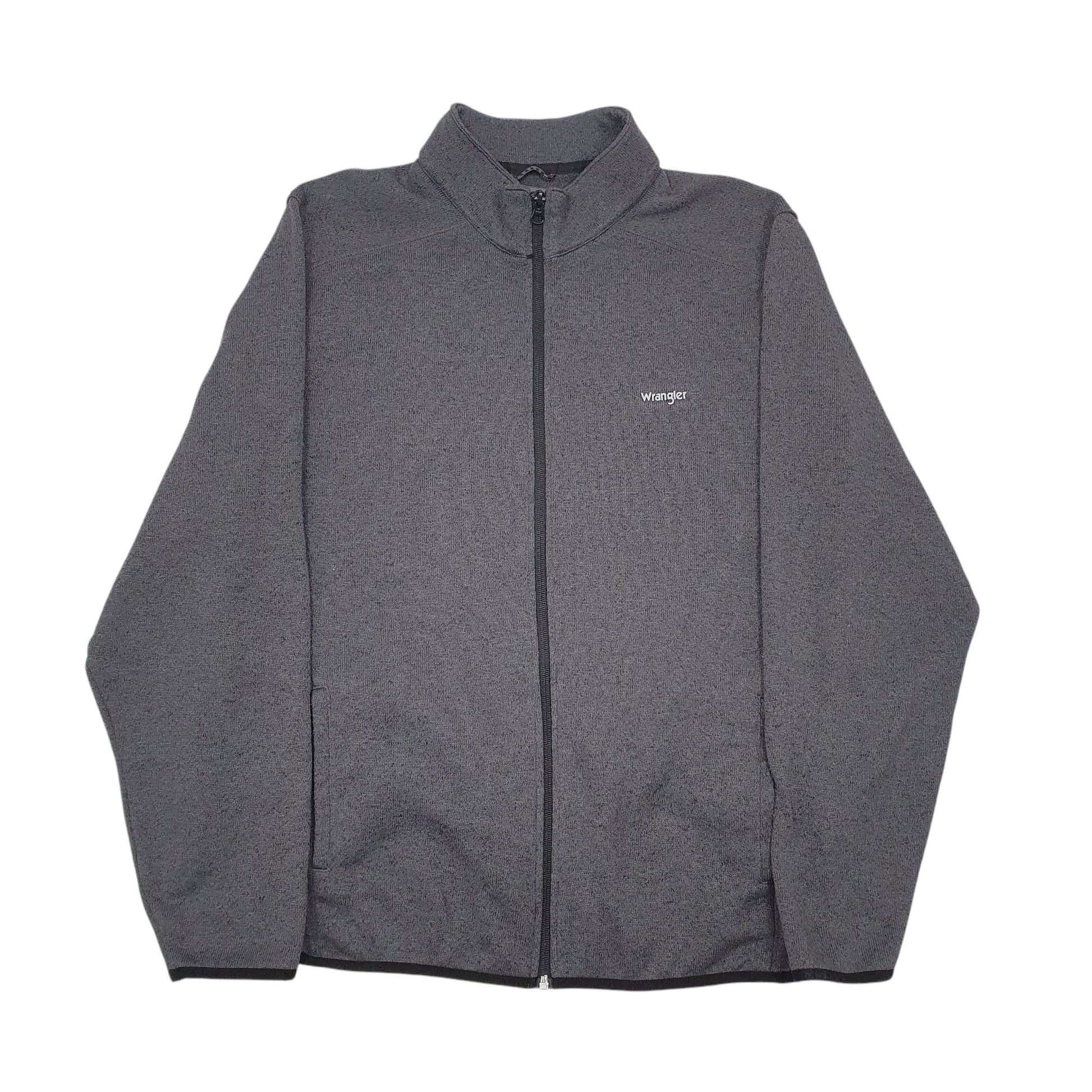 Mens Grey Wrangler Outdoor Full Zip Jumper