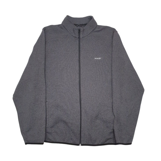 Mens Grey Wrangler Outdoor Full Zip Jumper